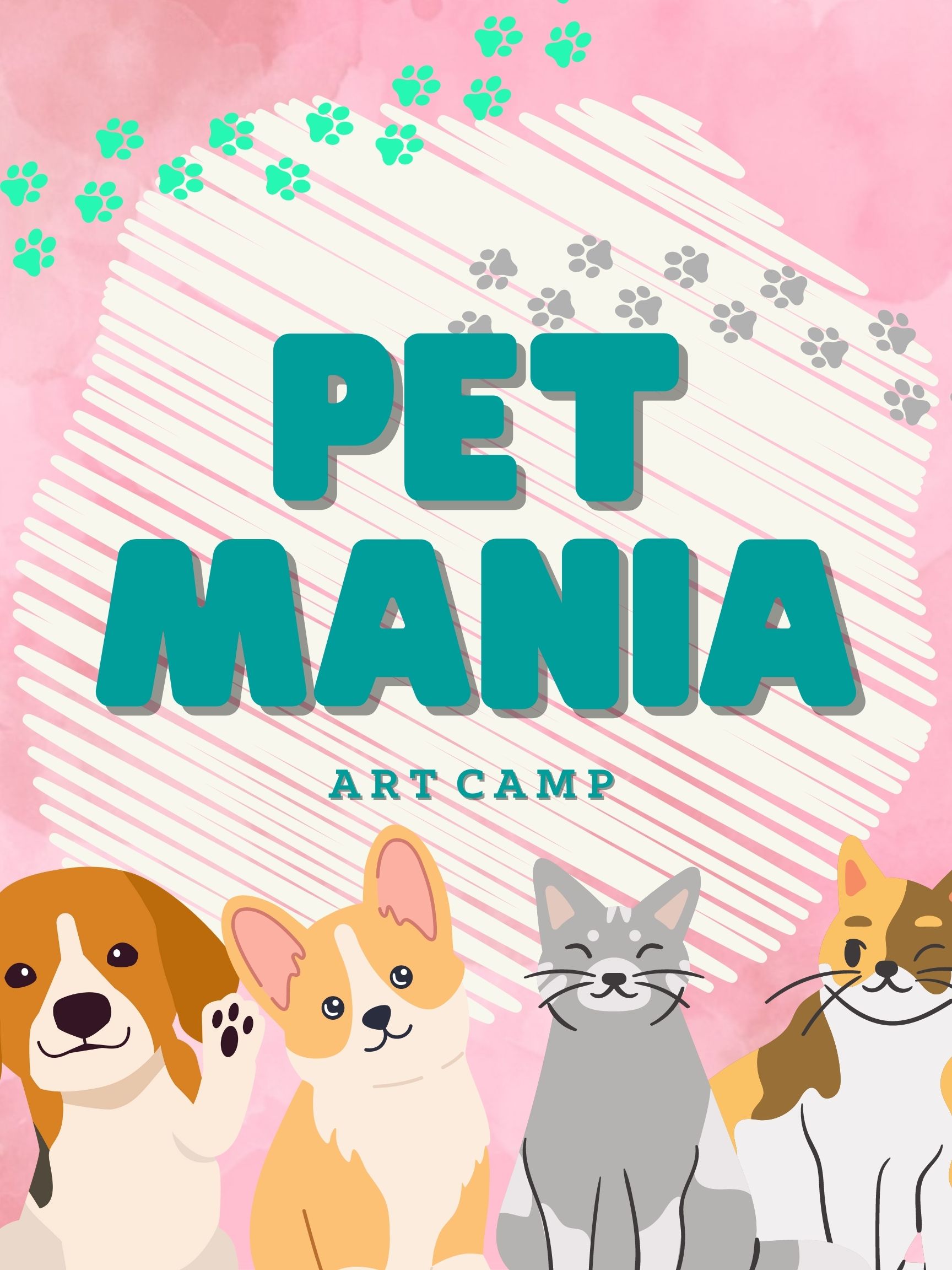 EARLY BIRD - FULL WEEK - PET MANIA ART BUZZ KIDS CAMP!
