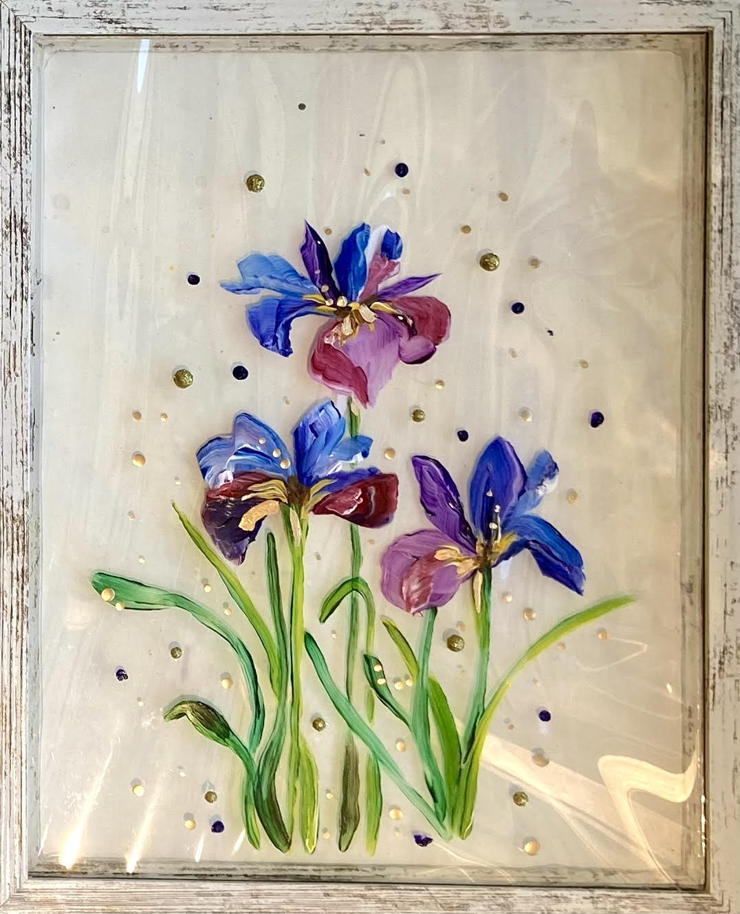 Framed Purple Irises with a Resin Finish | Workshop