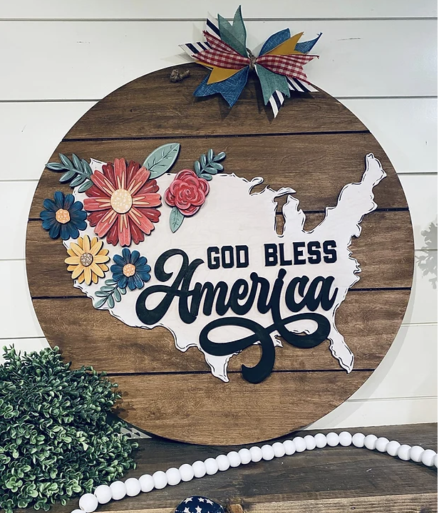 God Bless America Door Hanger