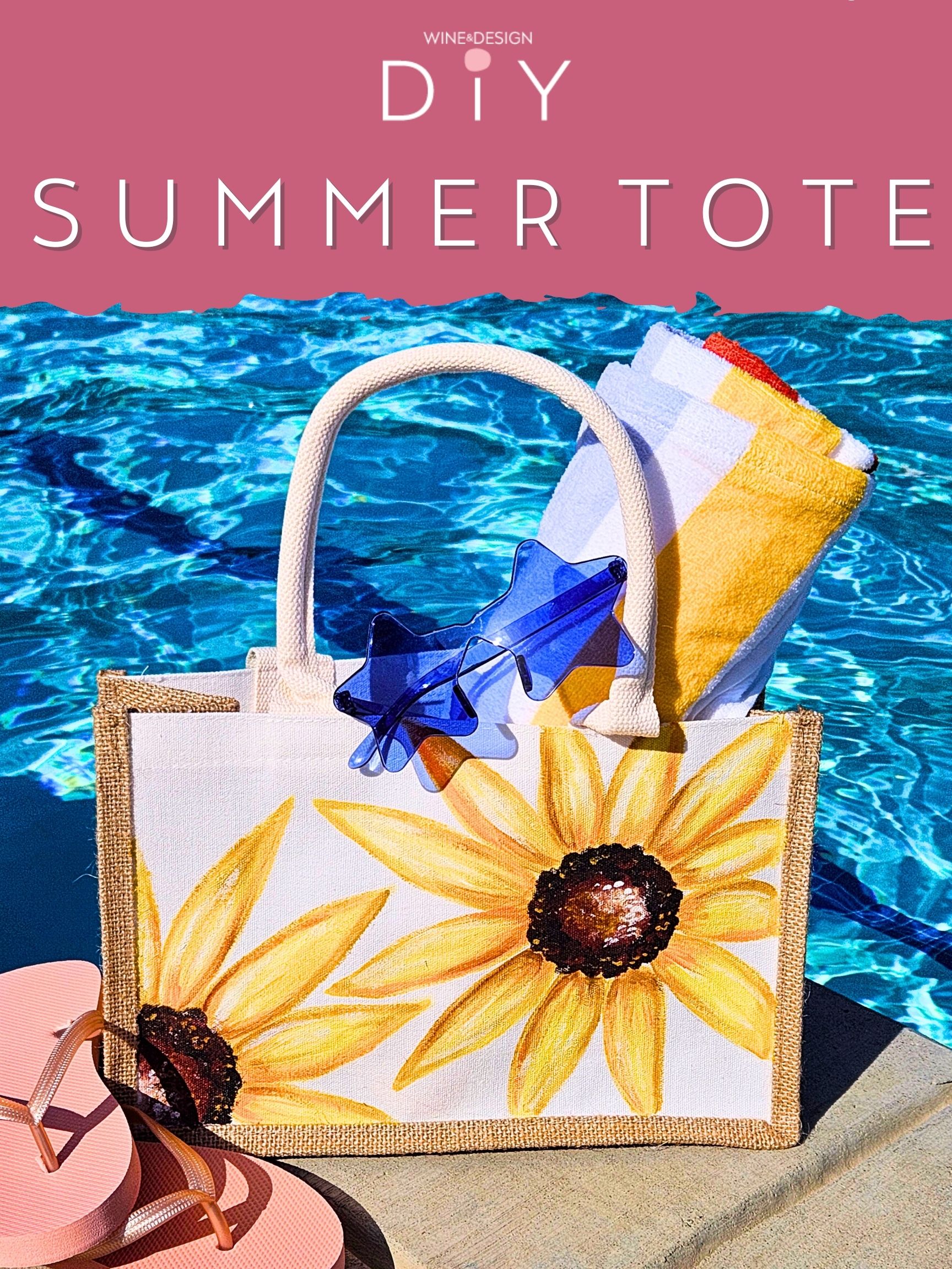DIY Summer Tote Bag - Sunflowers - BYOB and Free Parking