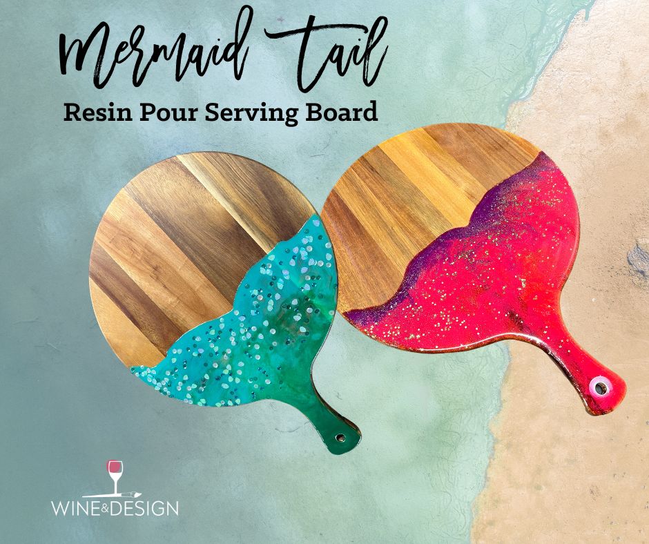 Mermaid Tail Resin Pour Charcuterie Boards