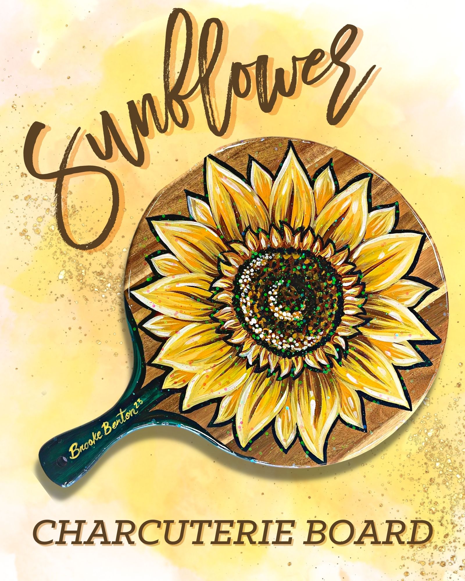 Resin Sunflower Charcuterie Board
