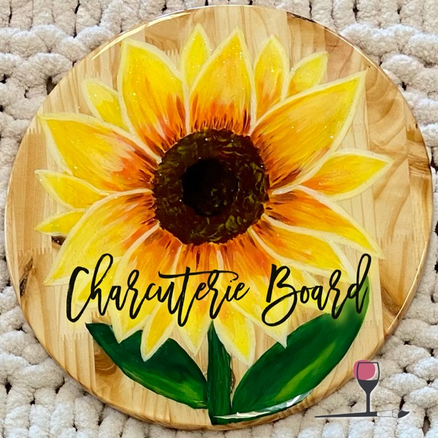 Golden Sunflower Charcuterie Board | Resin Workshop