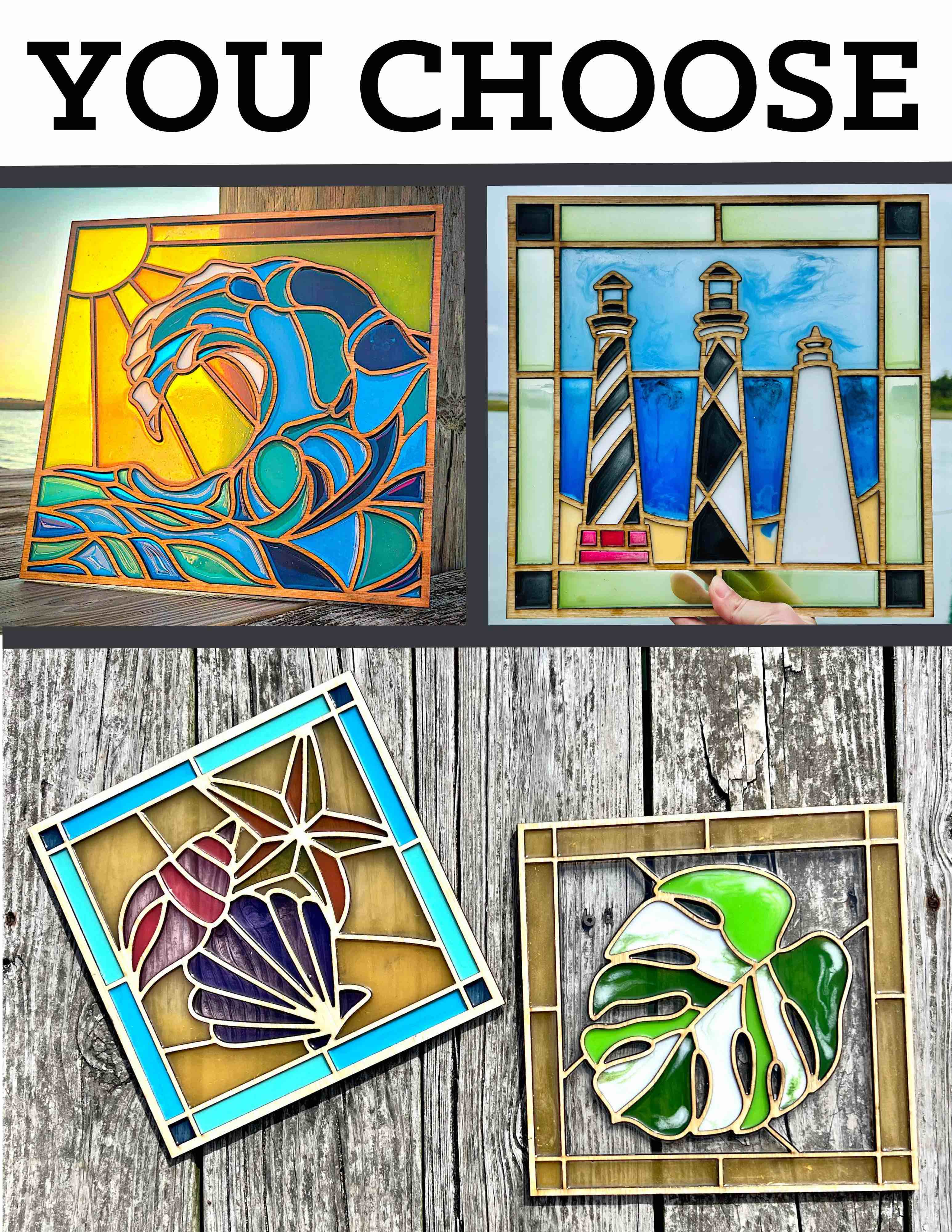 YOU CHOOSE! Coastal Faux Stained Glass Workshop | 6:30pm