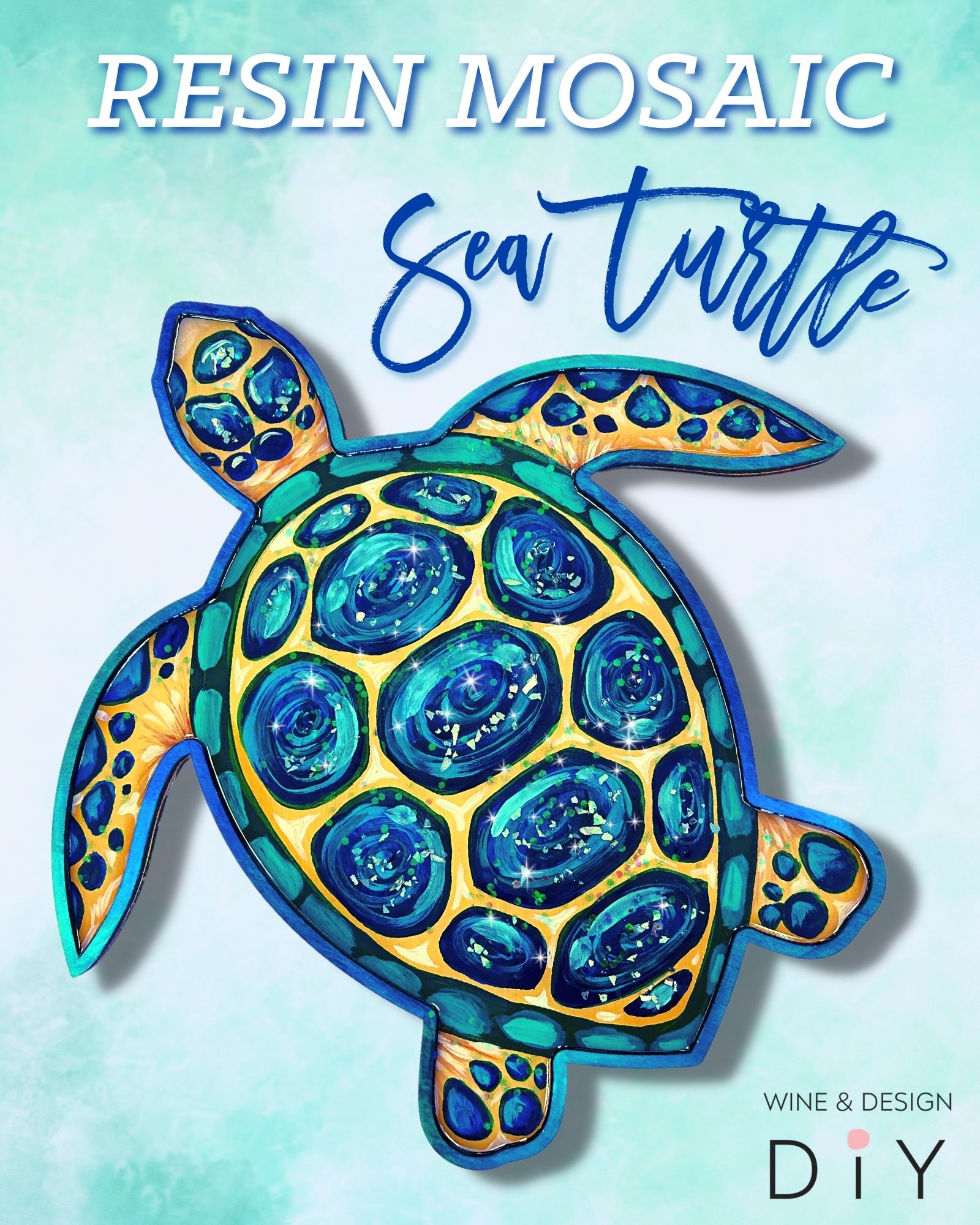 Resin Mosaic Sea Turtle