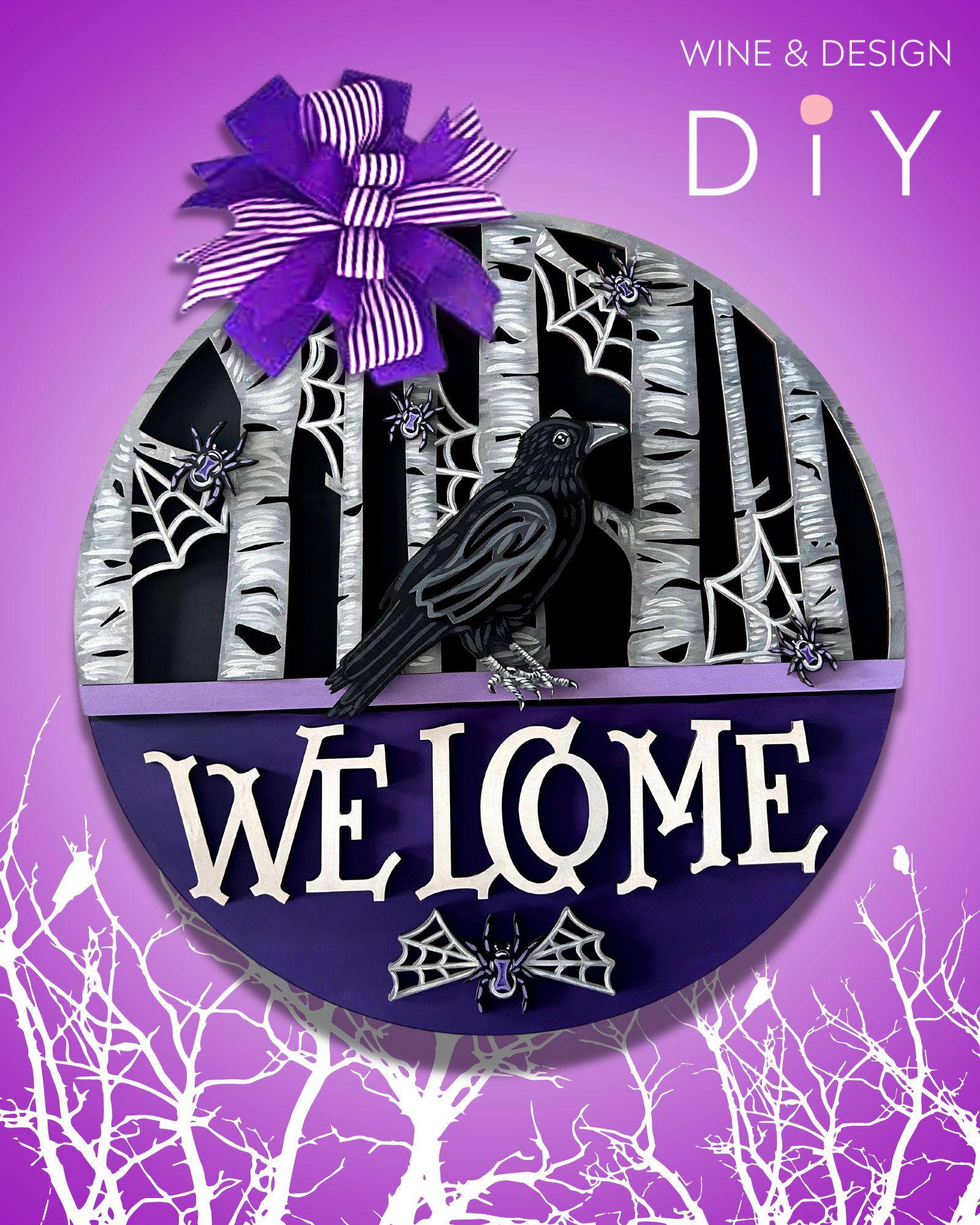DIY 18 Welcome Raven Door Hanger Culpeper VA Wine Design