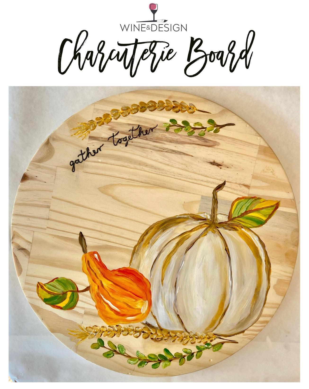 Pumpkin Let's Gather Charcuterie Board