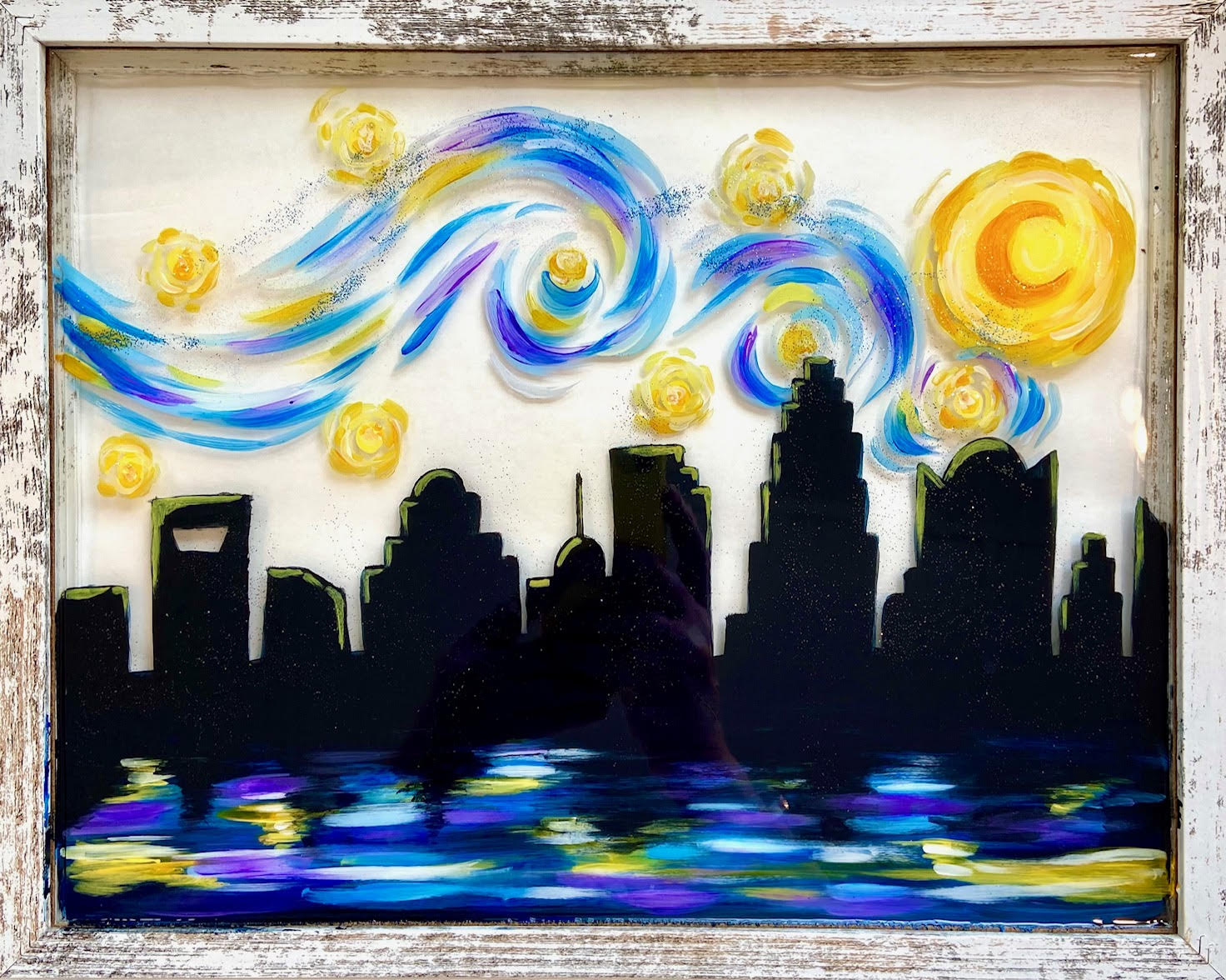Framed Charlotte Starry Night With a Resin Finish Workshop