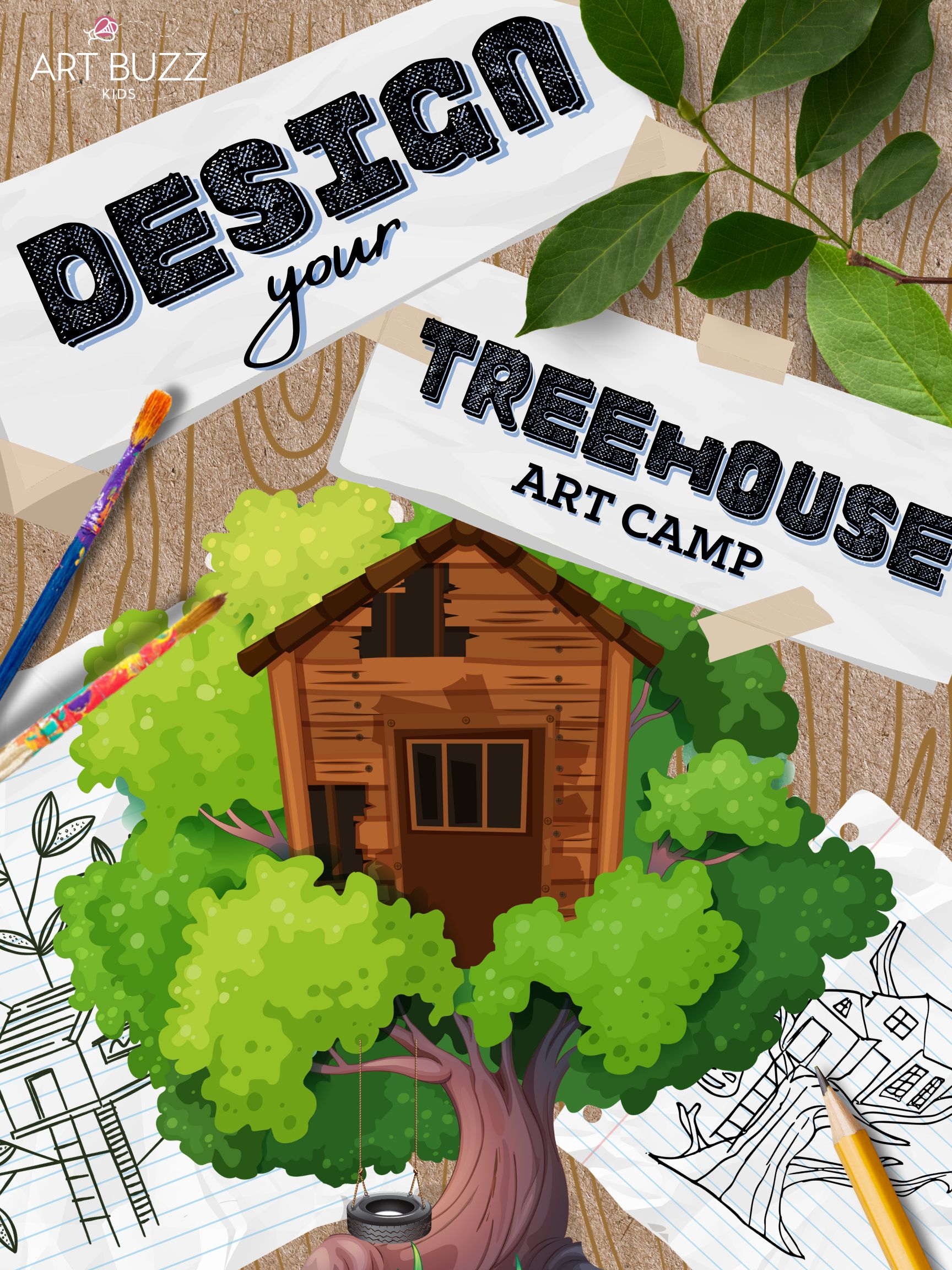 BRAND NEW: "Design Your Treehouse" Art Buzz Kids Art Camp! 9AM-4PM