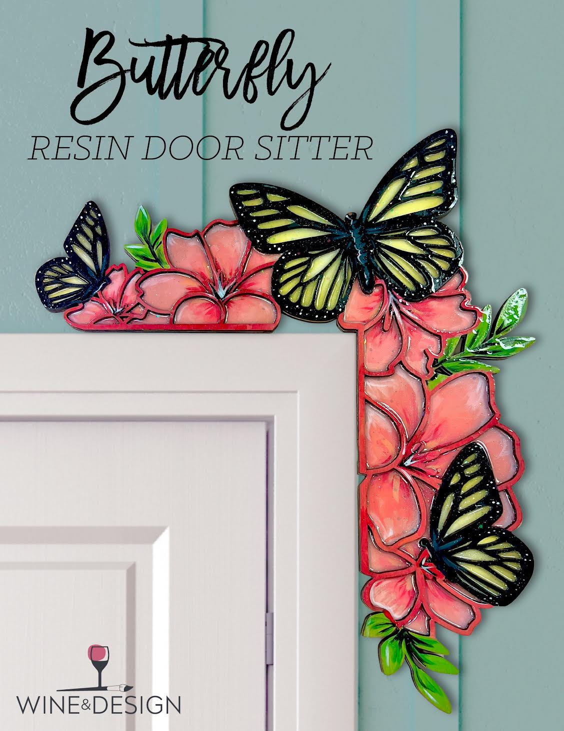 4 SEALS LEFT! Butterfly Resin Door Sitter 