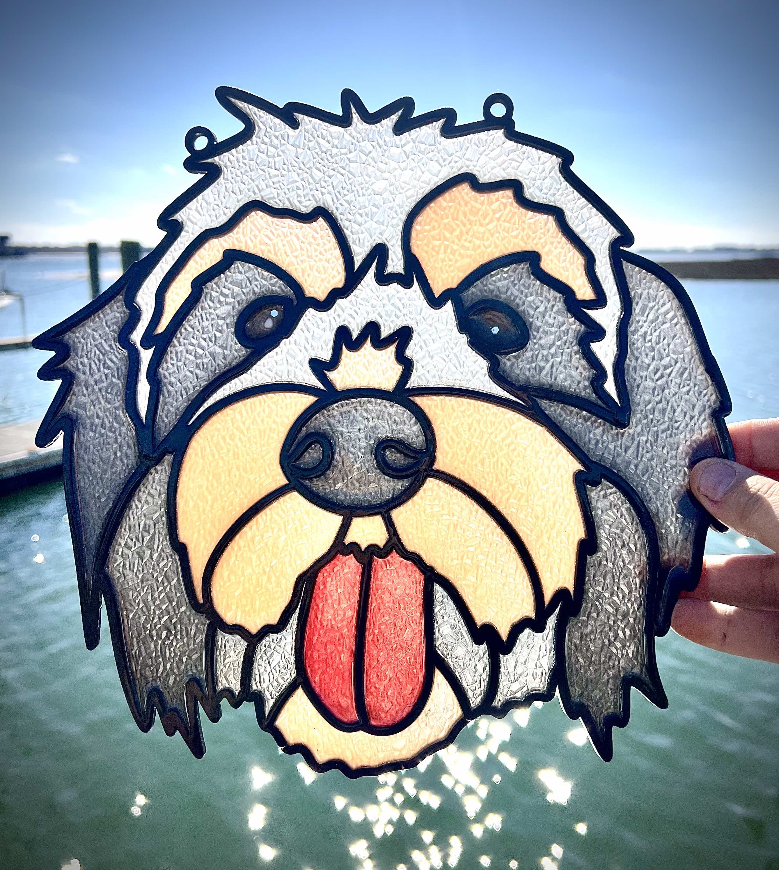 DIY | *CUSTOM* Resin Pour Faux Stained-Glass Pet Portrait 