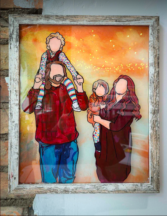 SOLD OUT! Custom Framed Family Portrait with Resin Finish
