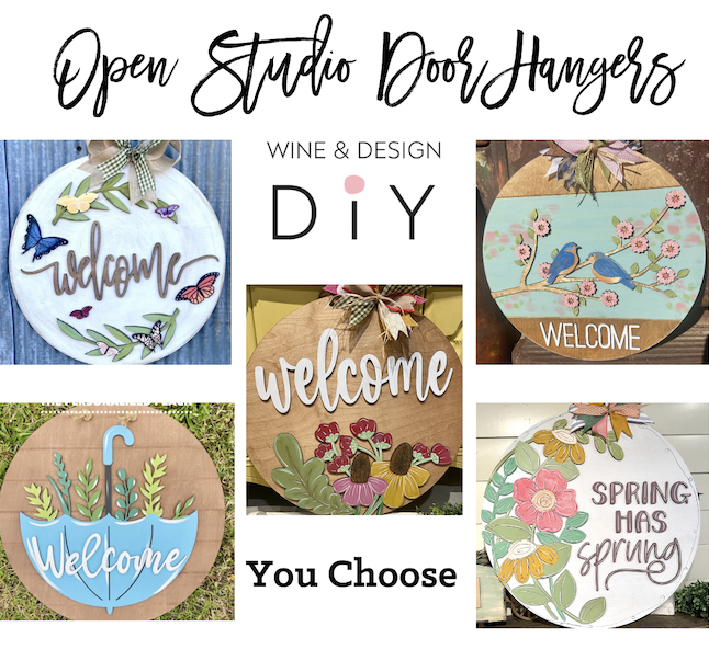 DIY Open Studio Door Hanger Session at 12pm (SELECT DESIGN FROM THE DROP DOWN BOX) 