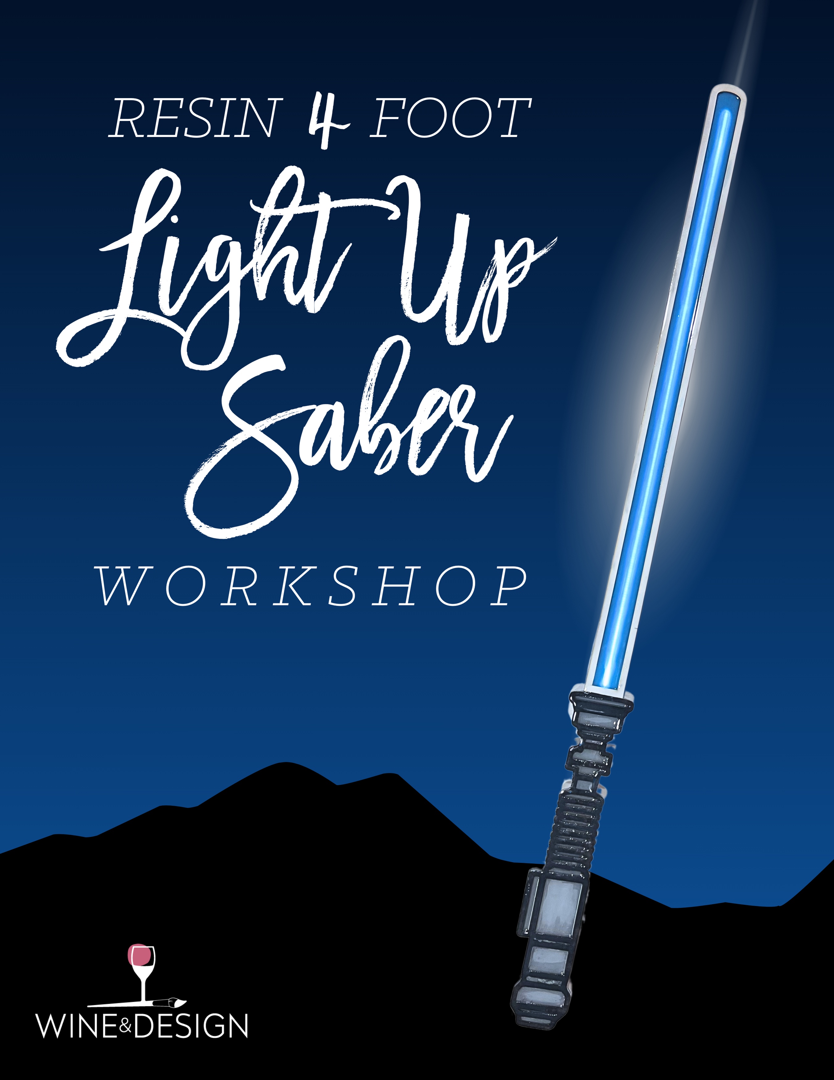 MAY THE 4TH BE WITH YOU - 4' RESIN POURED LIGHT UP SABER WORKSHOP