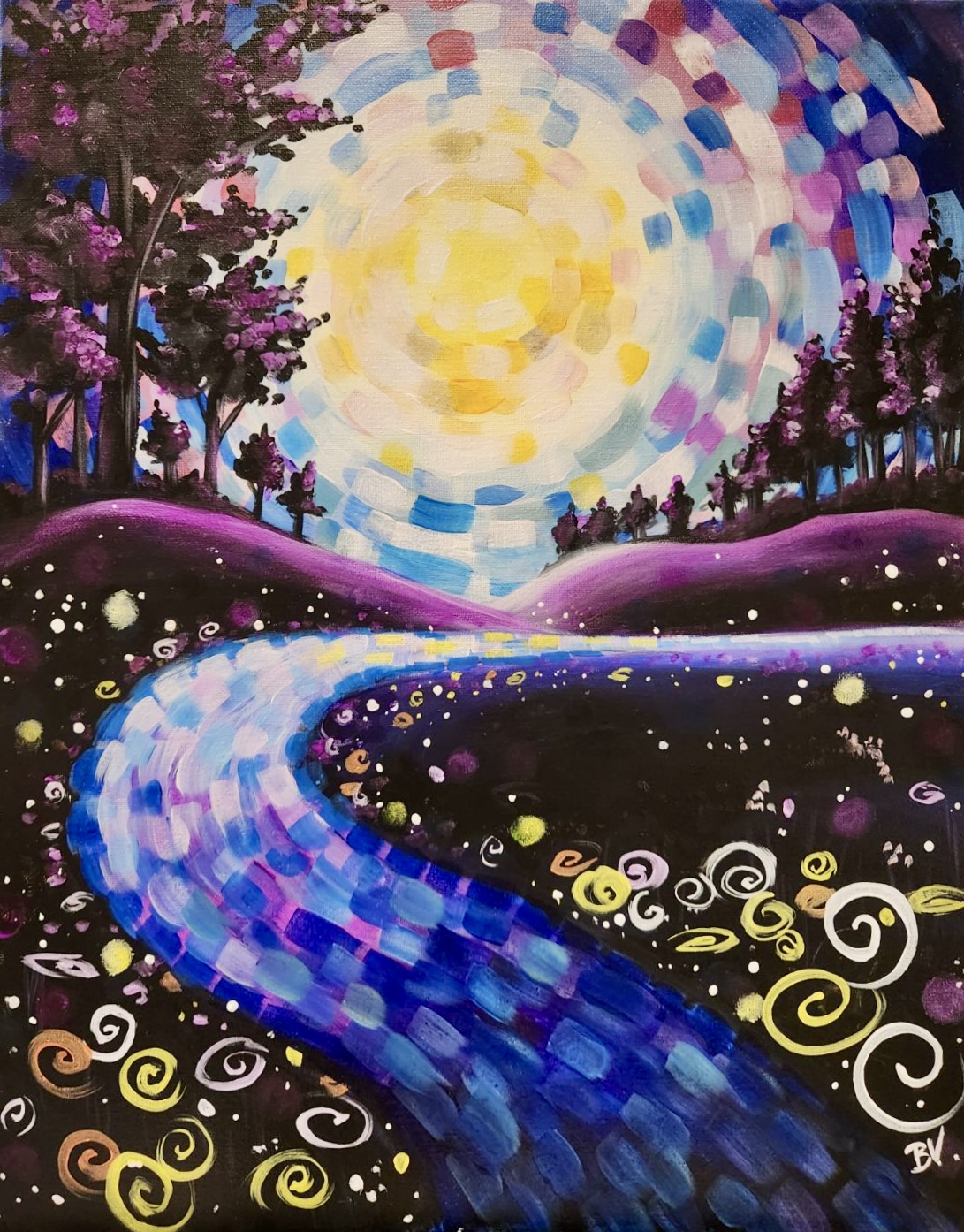 Midnight Sun  - 16x20 Acrylic on Canvas