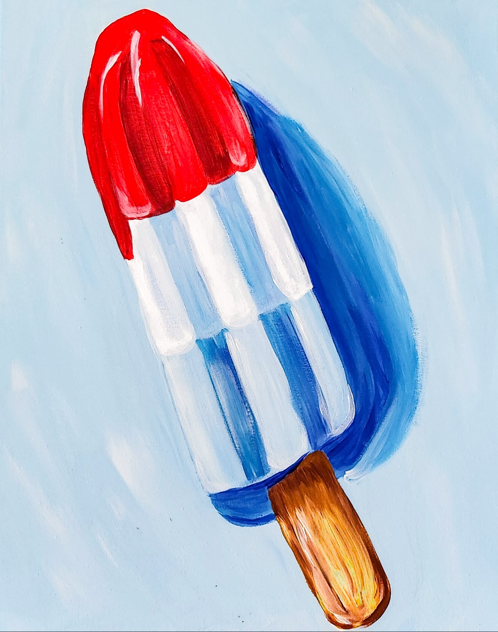 Patriotic Popsicle on 12x16 canvas at 12:00 pm
