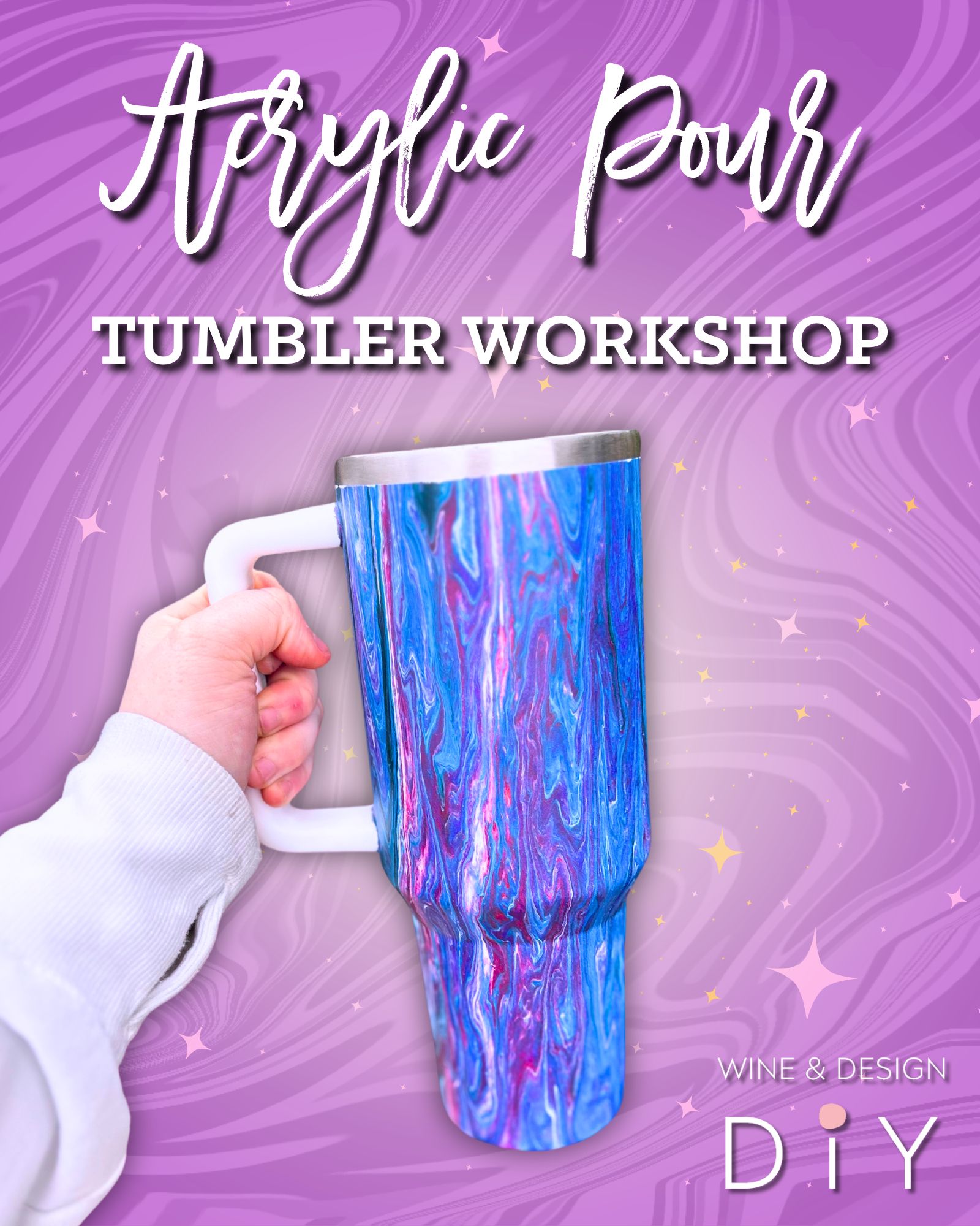NEW! Acrylic Pour Tumbler! Choose ANY Colors! 12:00pm