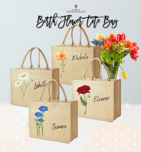Birth Flower Tote Bag FOR MOM! Mother's Day Special!