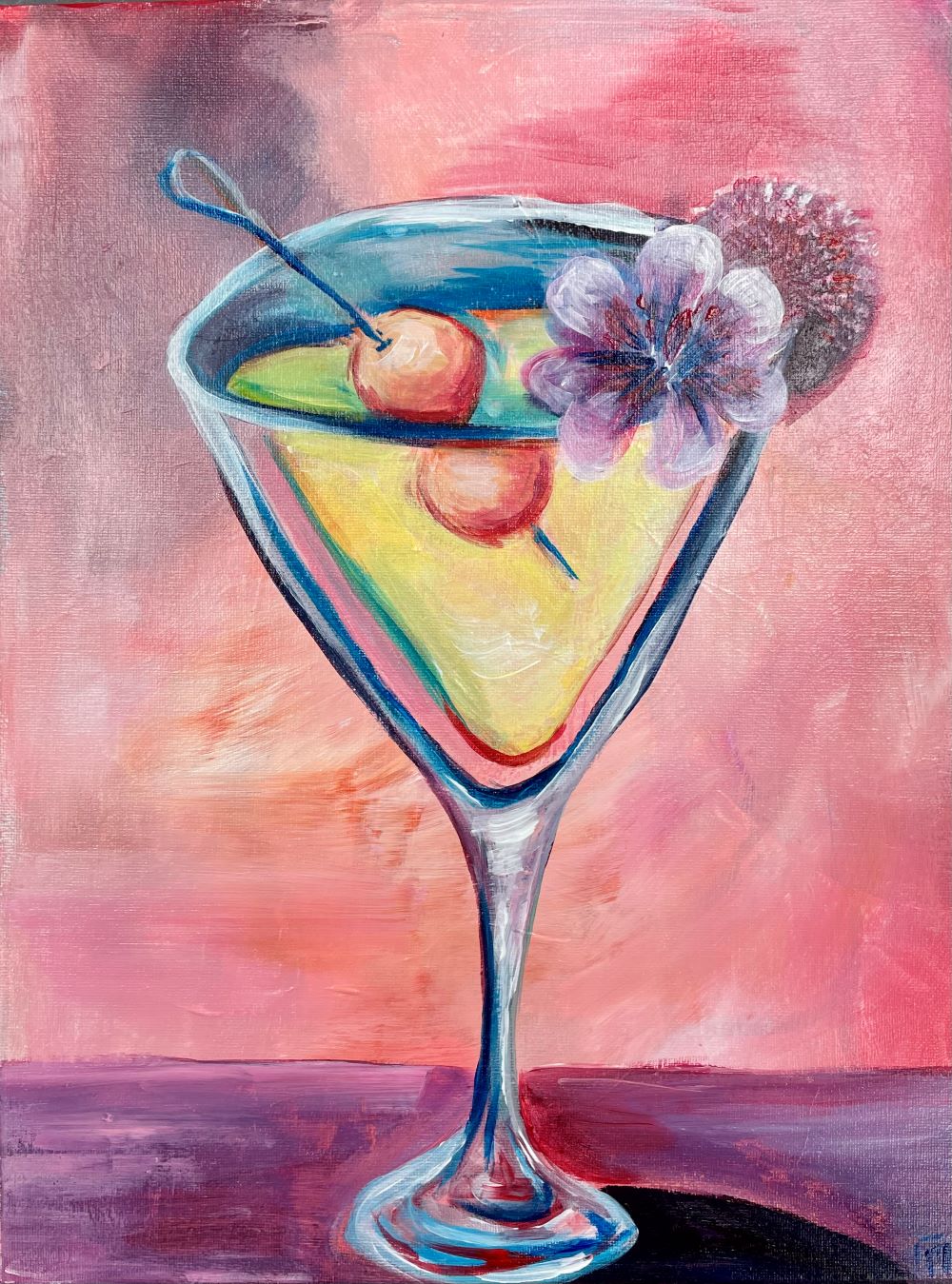 Sip & Paint Lychee Martini - BYOB and Free Onsite Parking