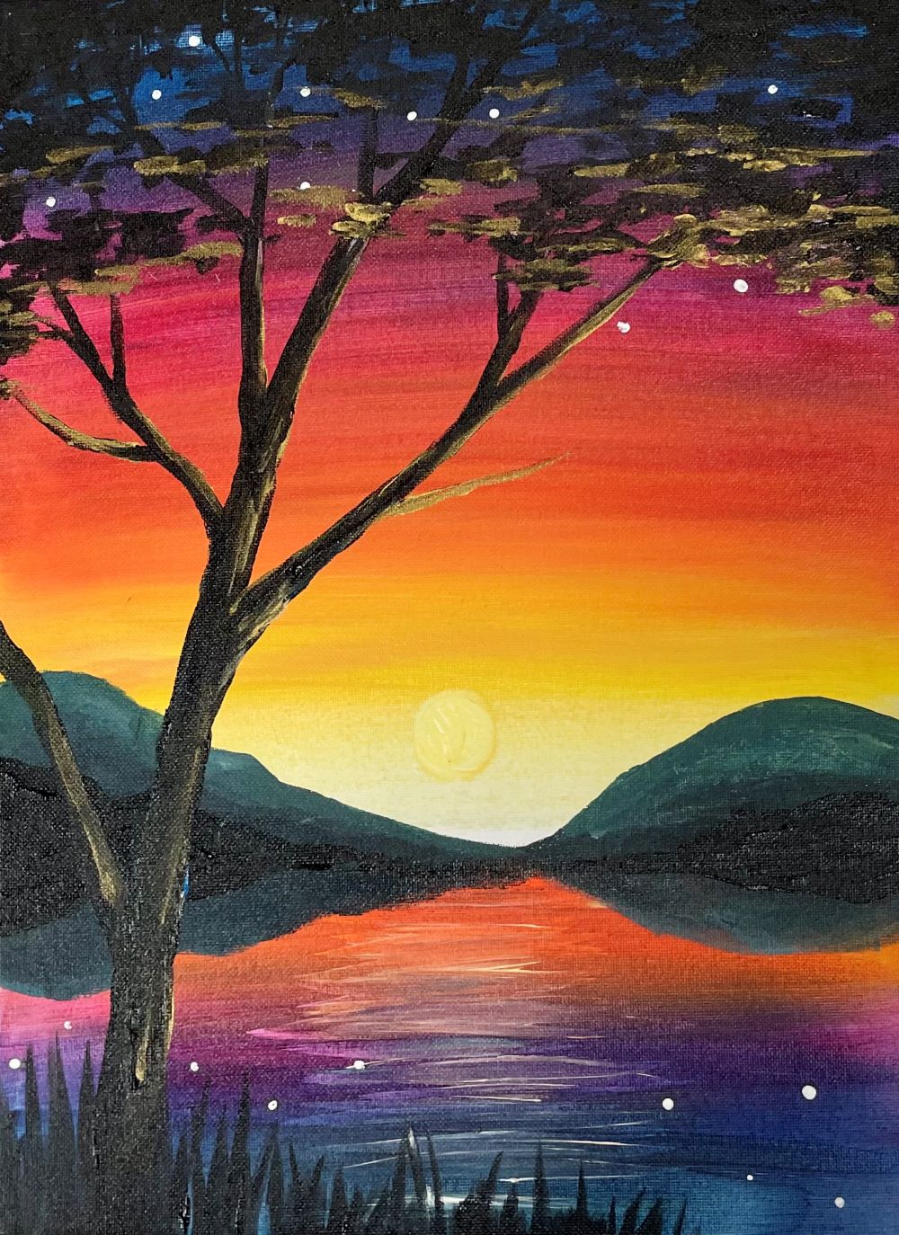 Sip & Paint Golden Sunset Tree - BYOB and Free Onsite Parking