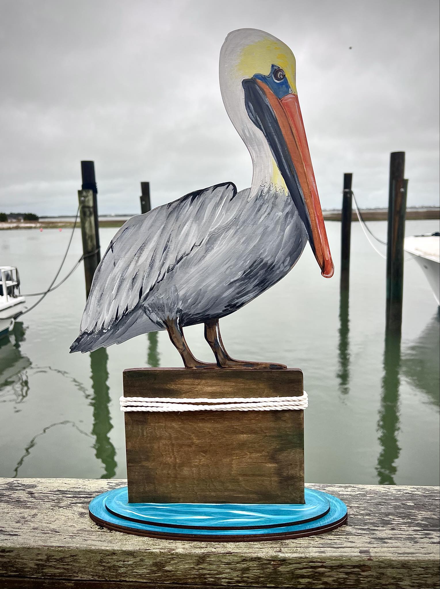 Wooden Pelican Stand Up