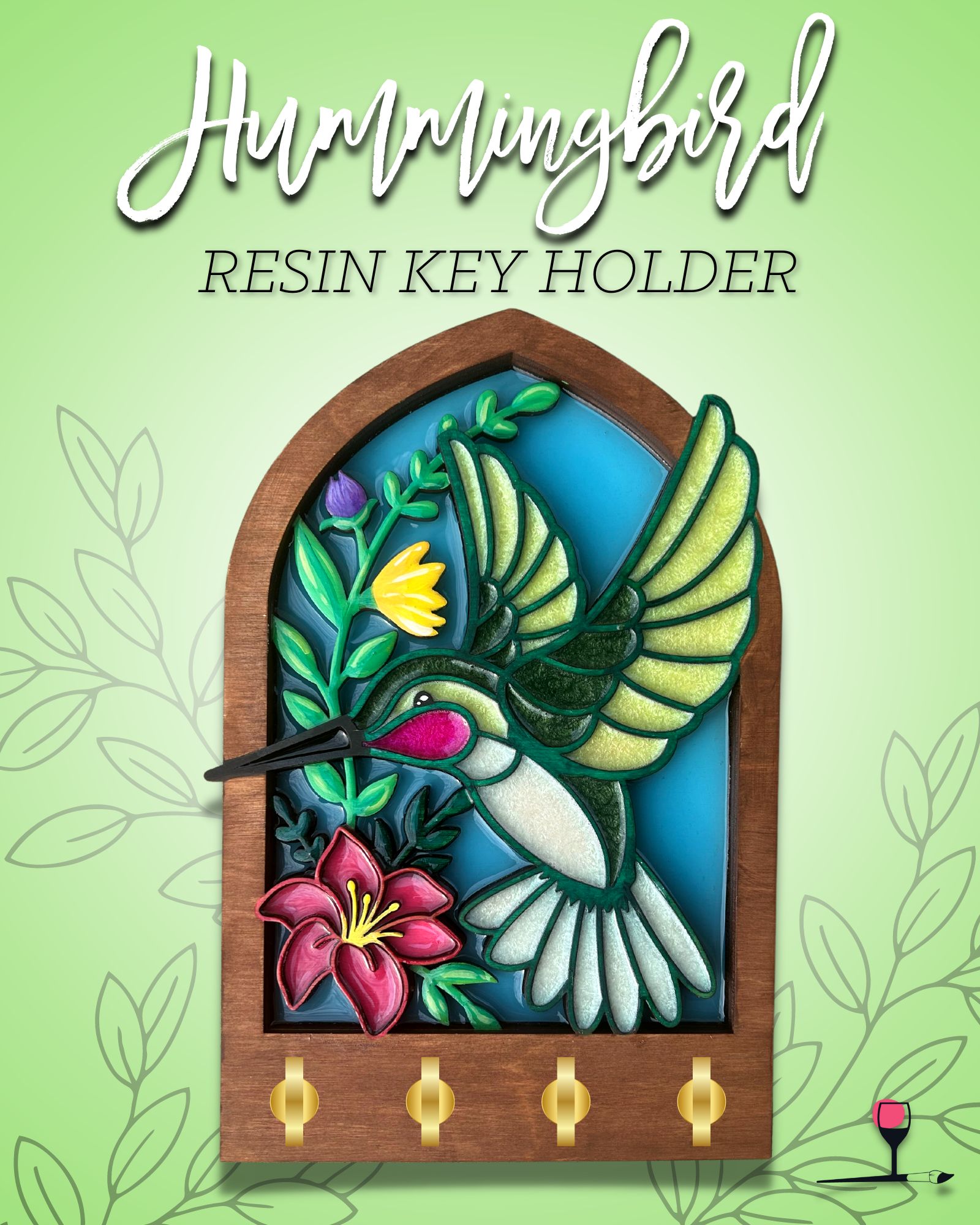 Hummingbird Resin Key Hanger