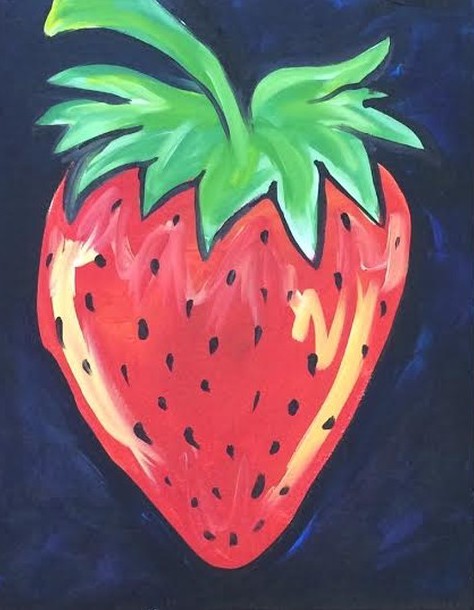 ON WHEELS Pick & Paint @ DJ's Berry Patch in Apex! "Strawberry" Canvas Painting! Fun for ALL Ages! 6:00-8:00pm 