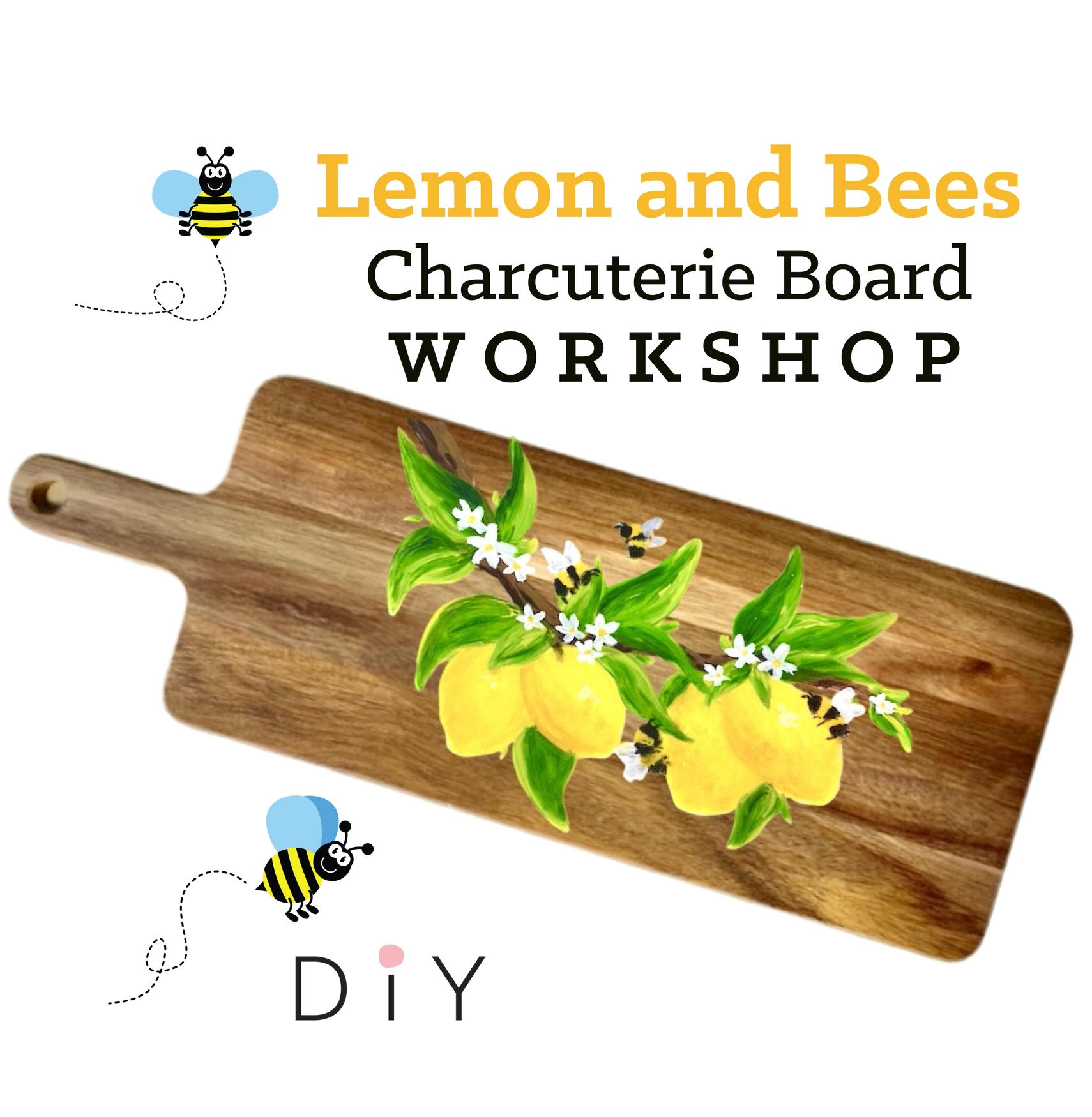 Lemon and Bees Please Charcuterie Board