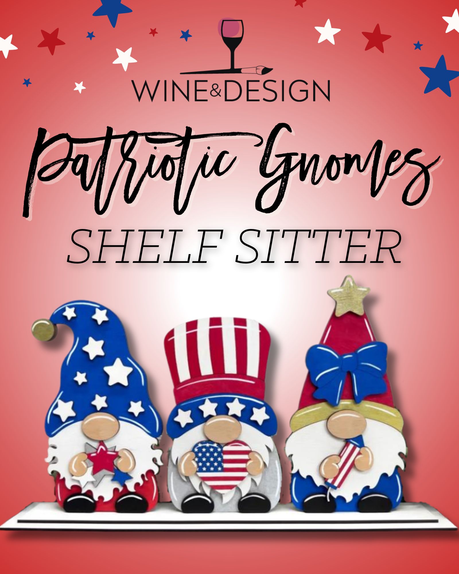 Patriotic Gnomes Shelf Sitter