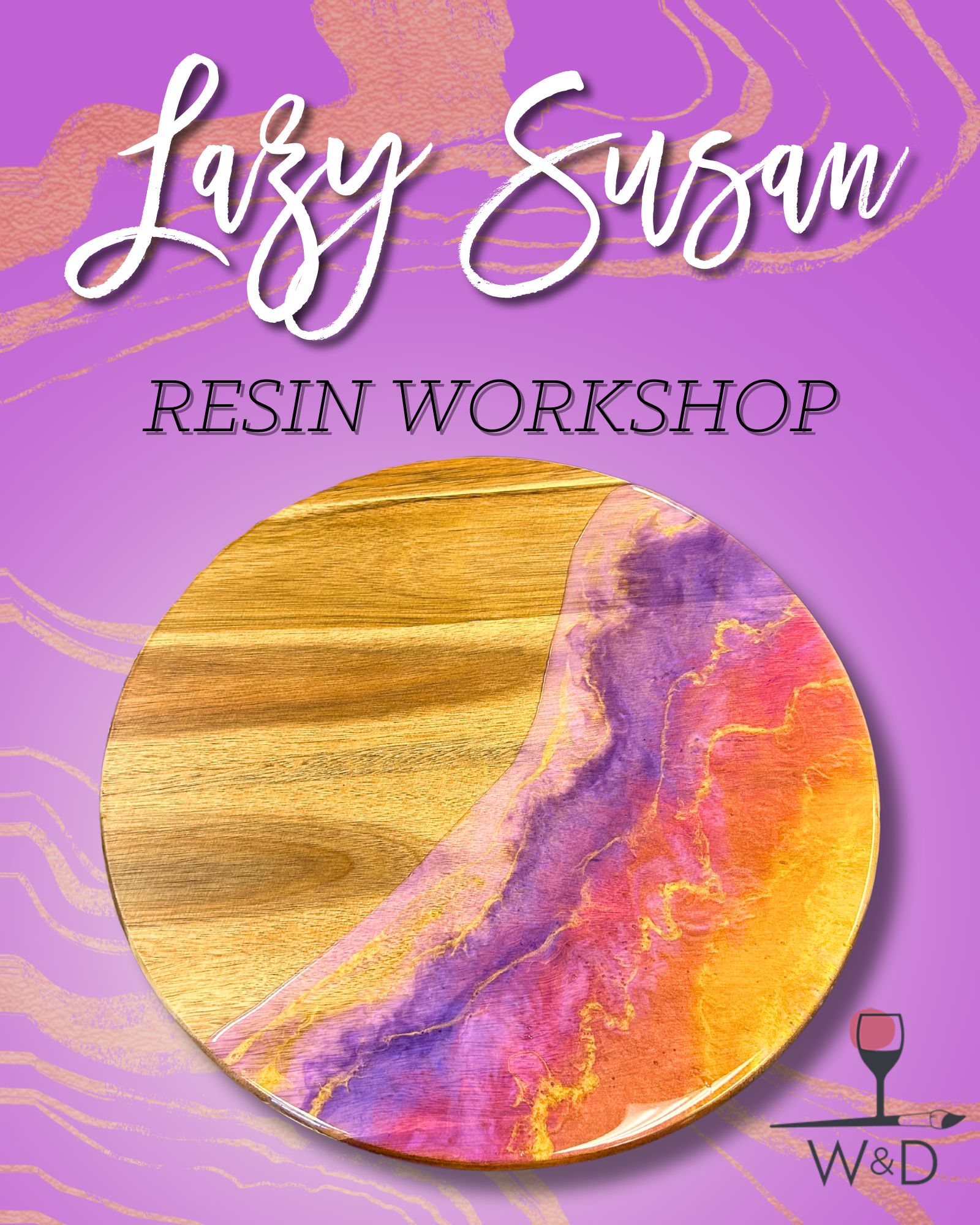 Resin Lazy Susan! Choose Your Size & Colors! 6:30pm