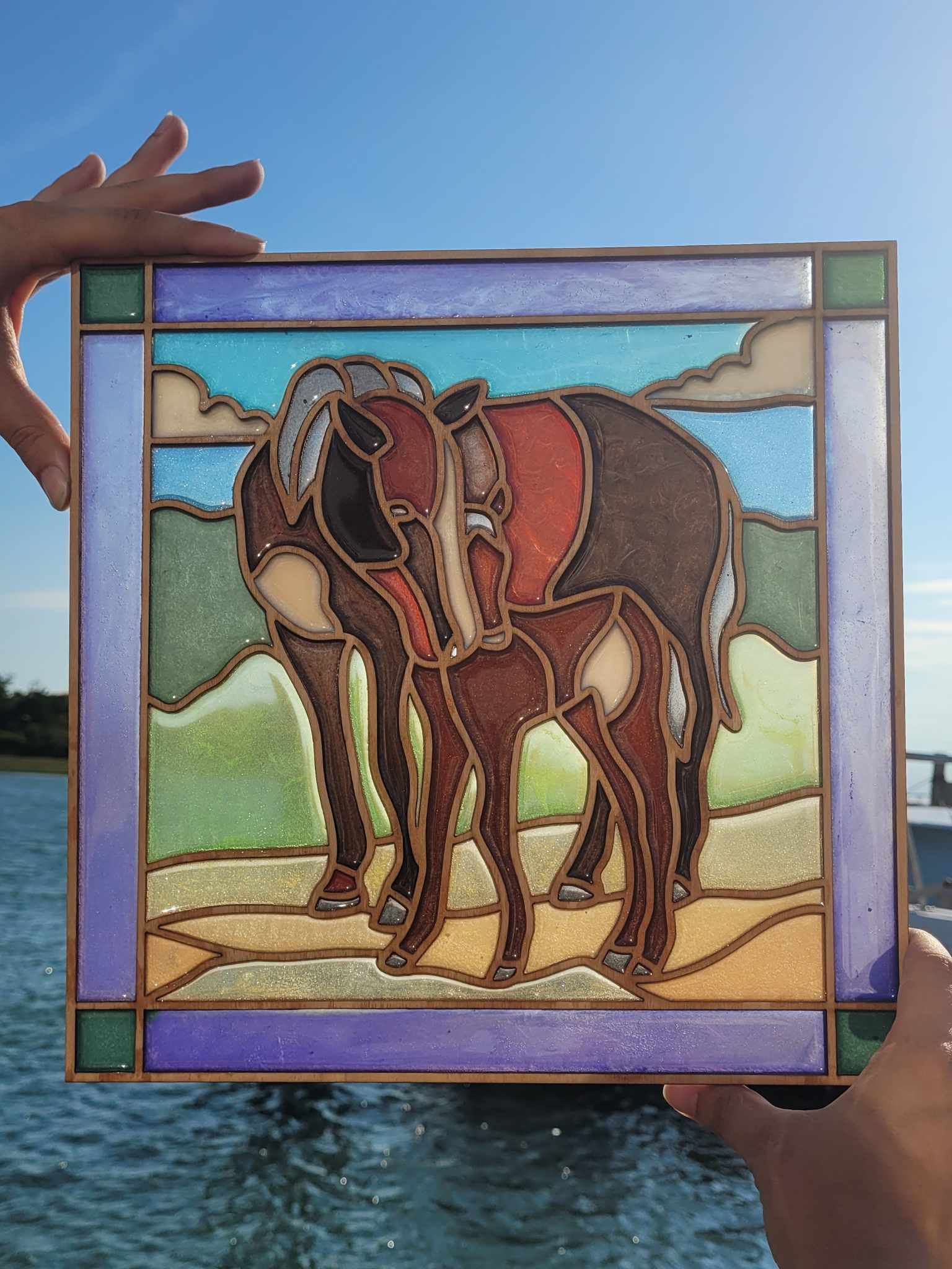 Faux Stained Glass Shack Ponies