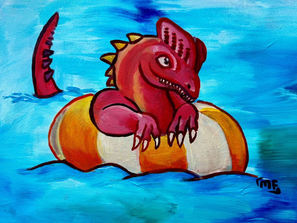 Art Camp for Ages 5+ - Paint Jurassic Pool Time - Drop Off Art Camp