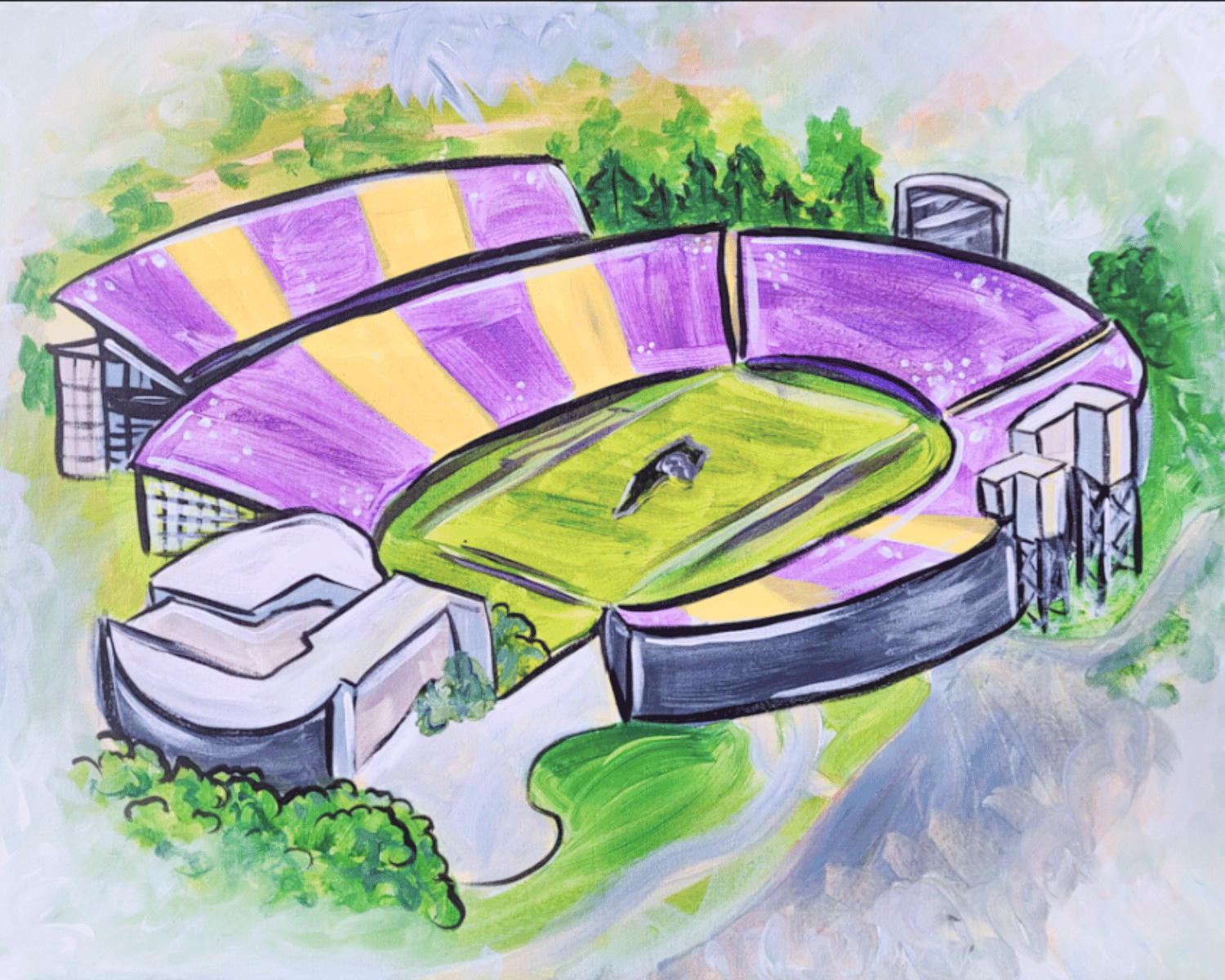 Football Stadium: Your Team's Colors!