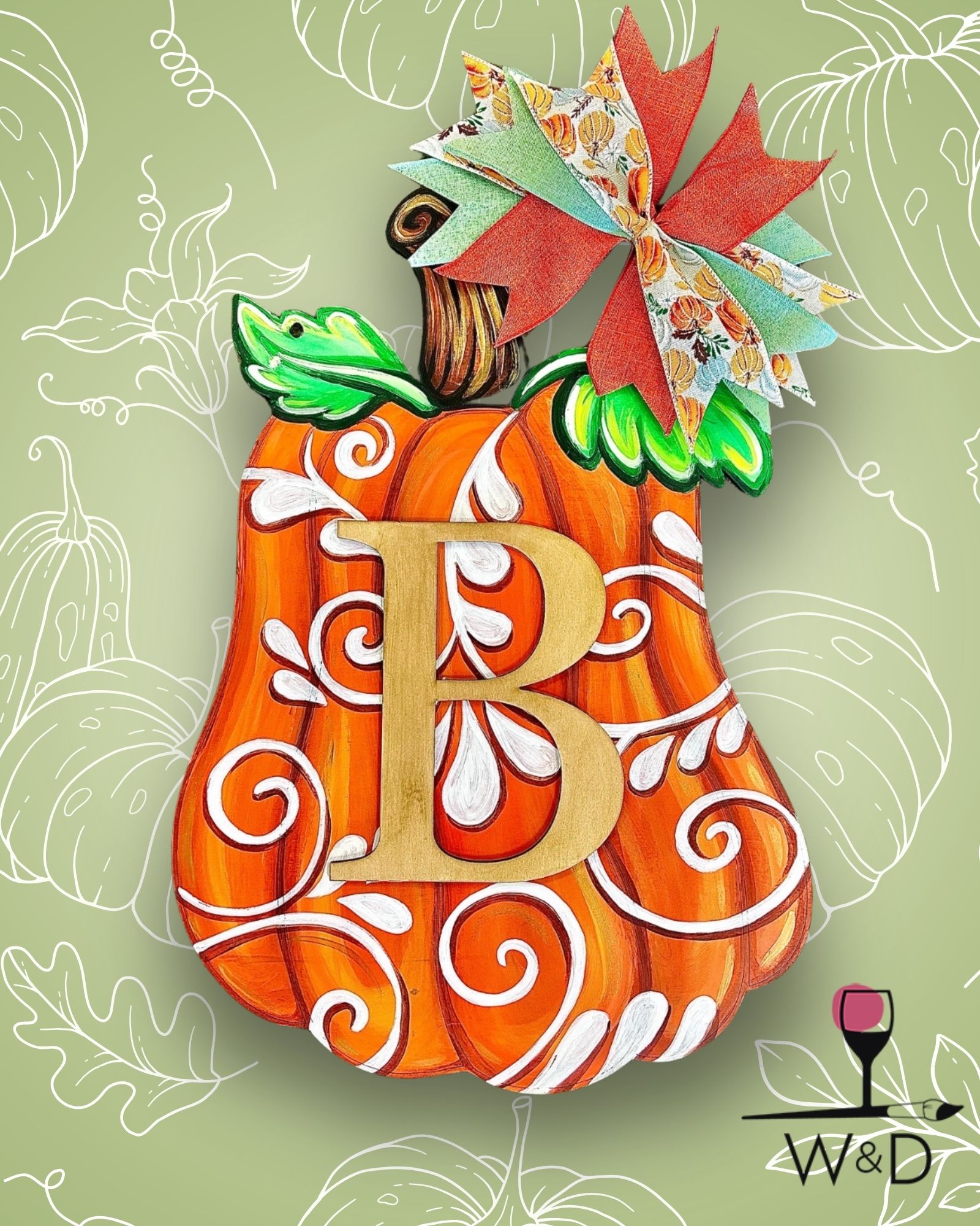 Decorative Pumpkin Door Hanger