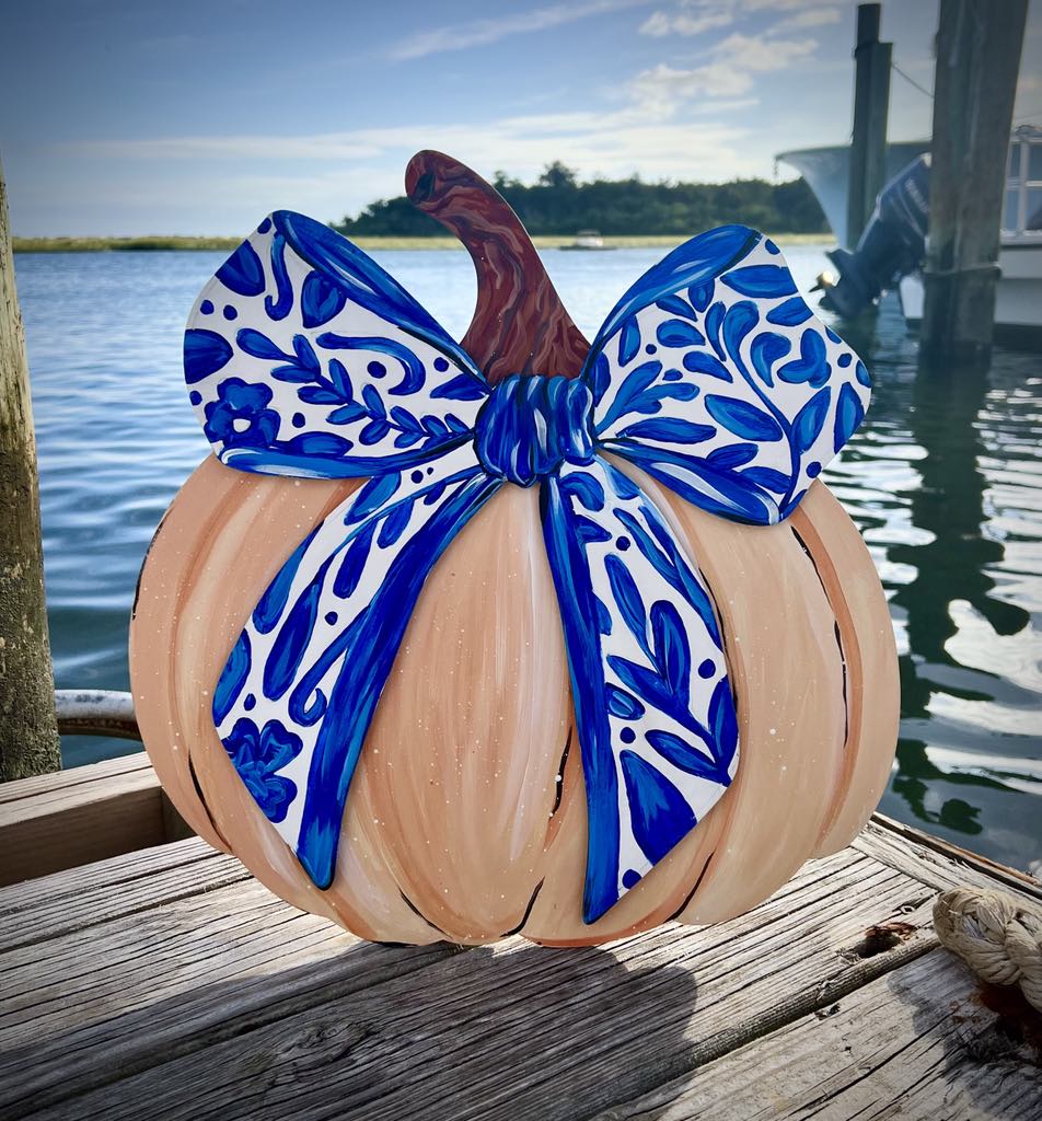 16 Inch Preppy Pumpkin Stand Up