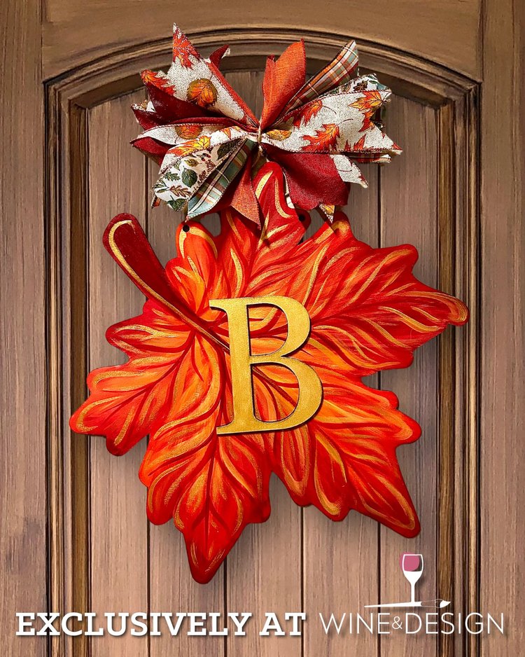 Monogram Fall Leaf Door Hanger