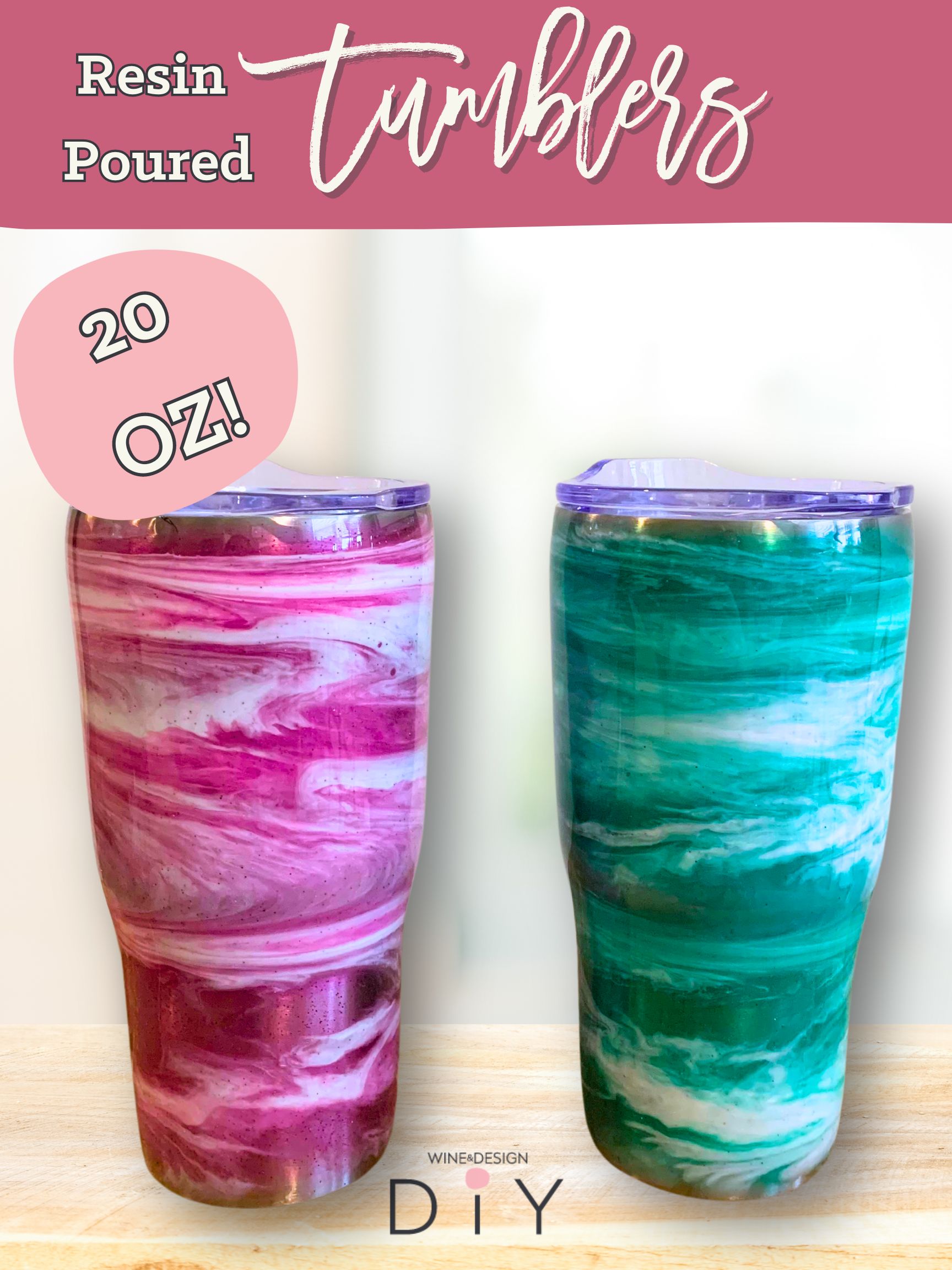 Resin Poured Stainless Steel Tumblers | set of 2