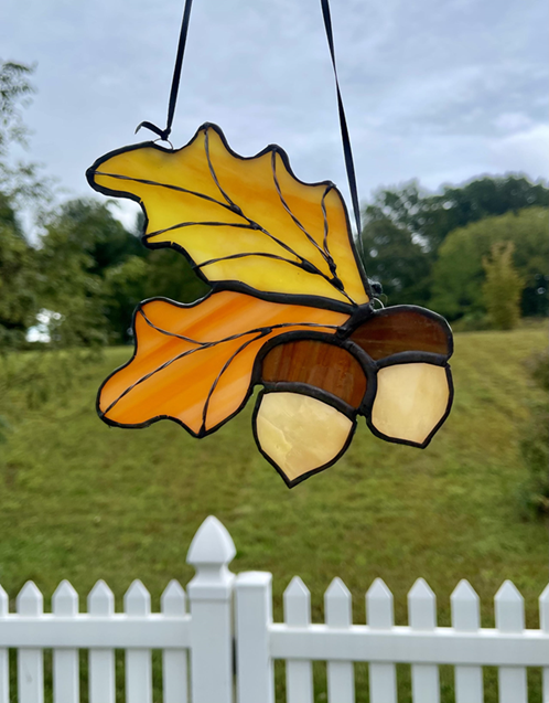 Stained Glass Leaves & Accorns