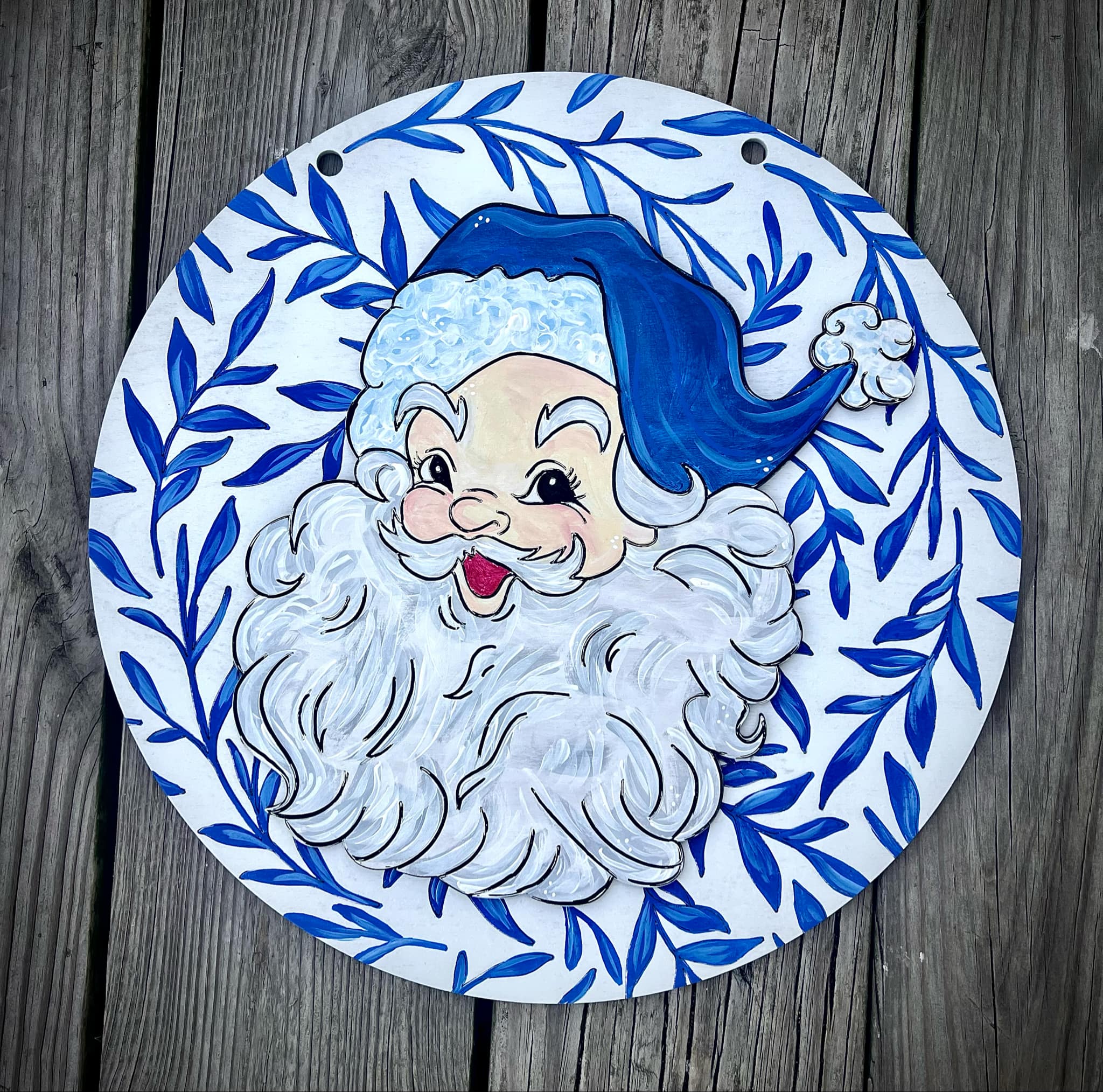 Classic Santa in Blue Door Hanger Workshop