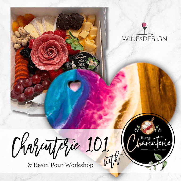 14 Seats Left! Charcuterie 101 & Resin Heart Serving Board 