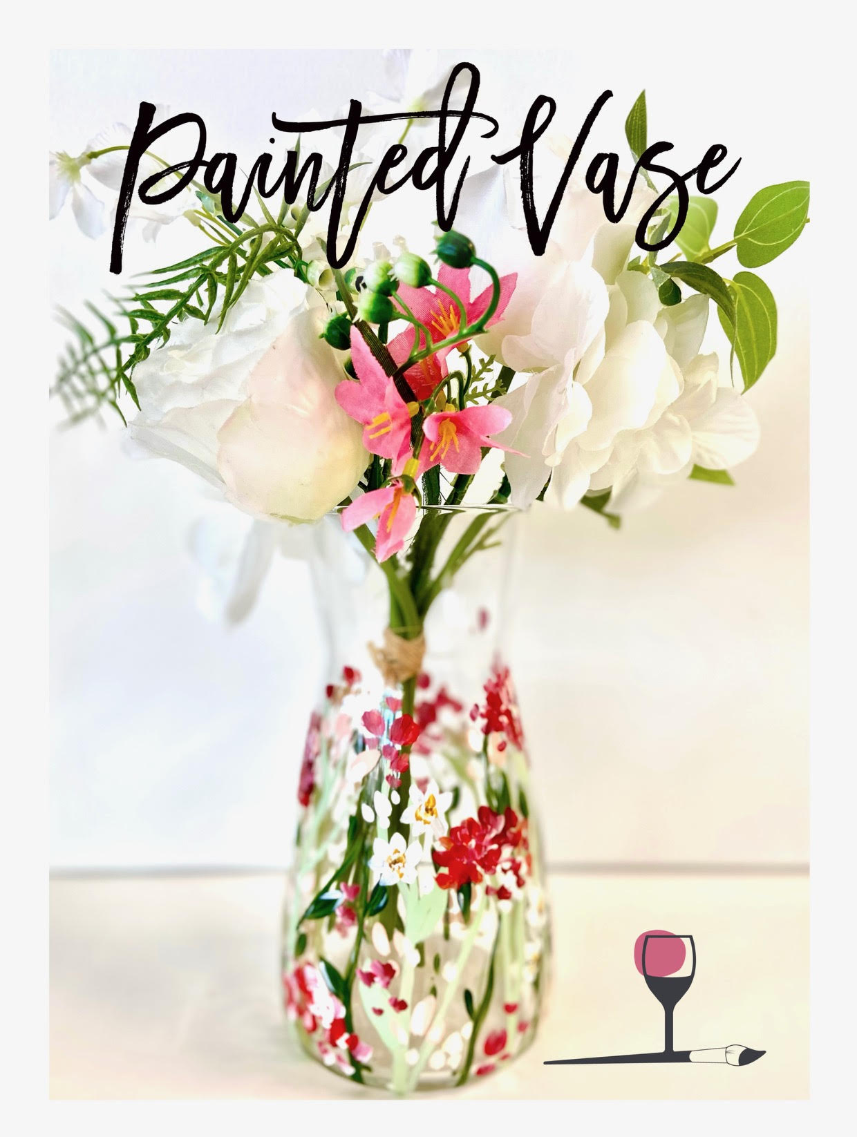 ONLY 5 SEATS LEFT - Painted Floral Vase -Customize with any design!