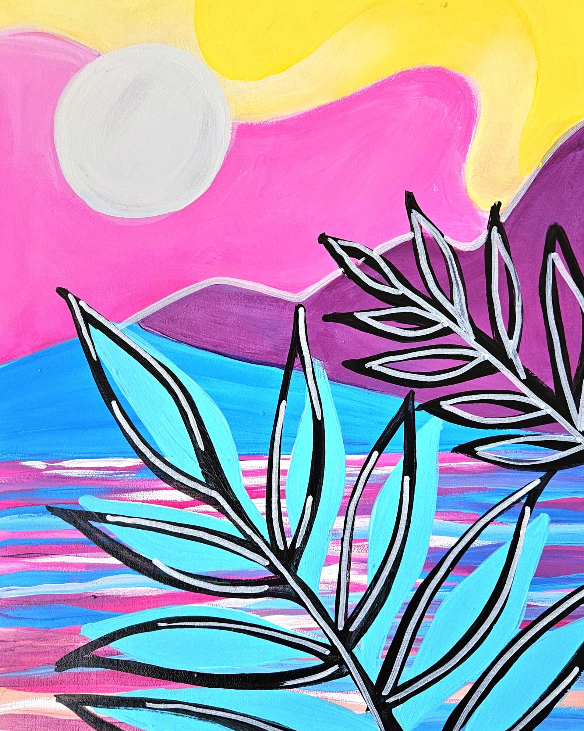 Sip & Paint Neon Breeze - BYOB and Free Parking