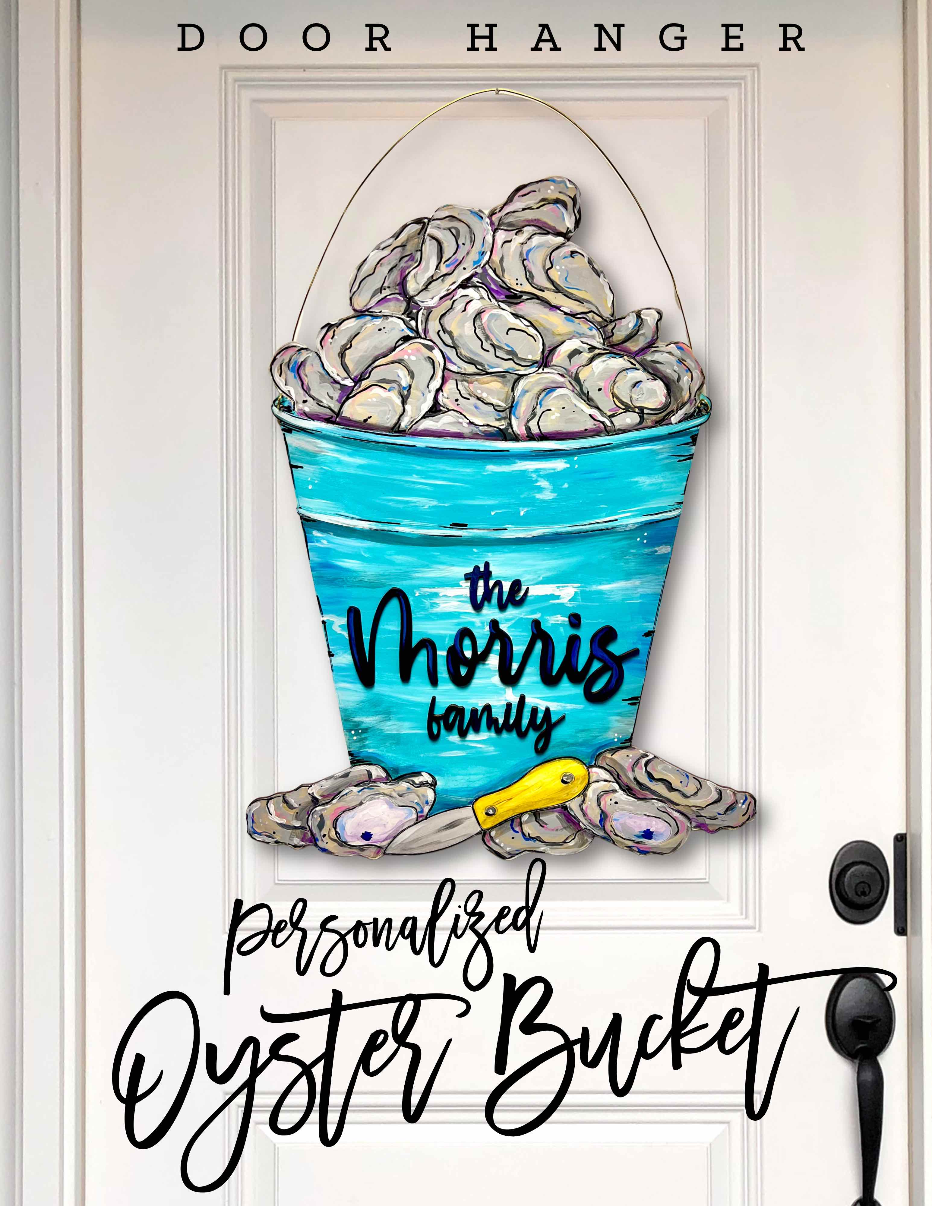 Personalized Oyster Bucket Door Hanger