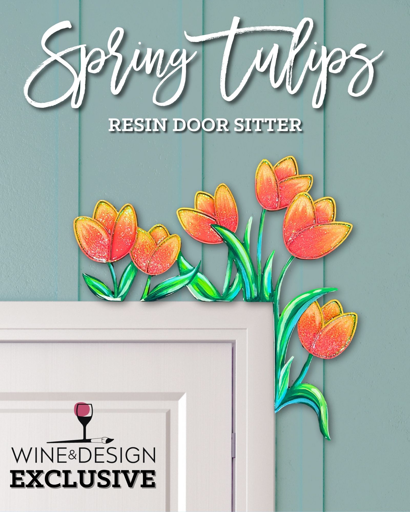 Spring Tulips resin Door Sitter
