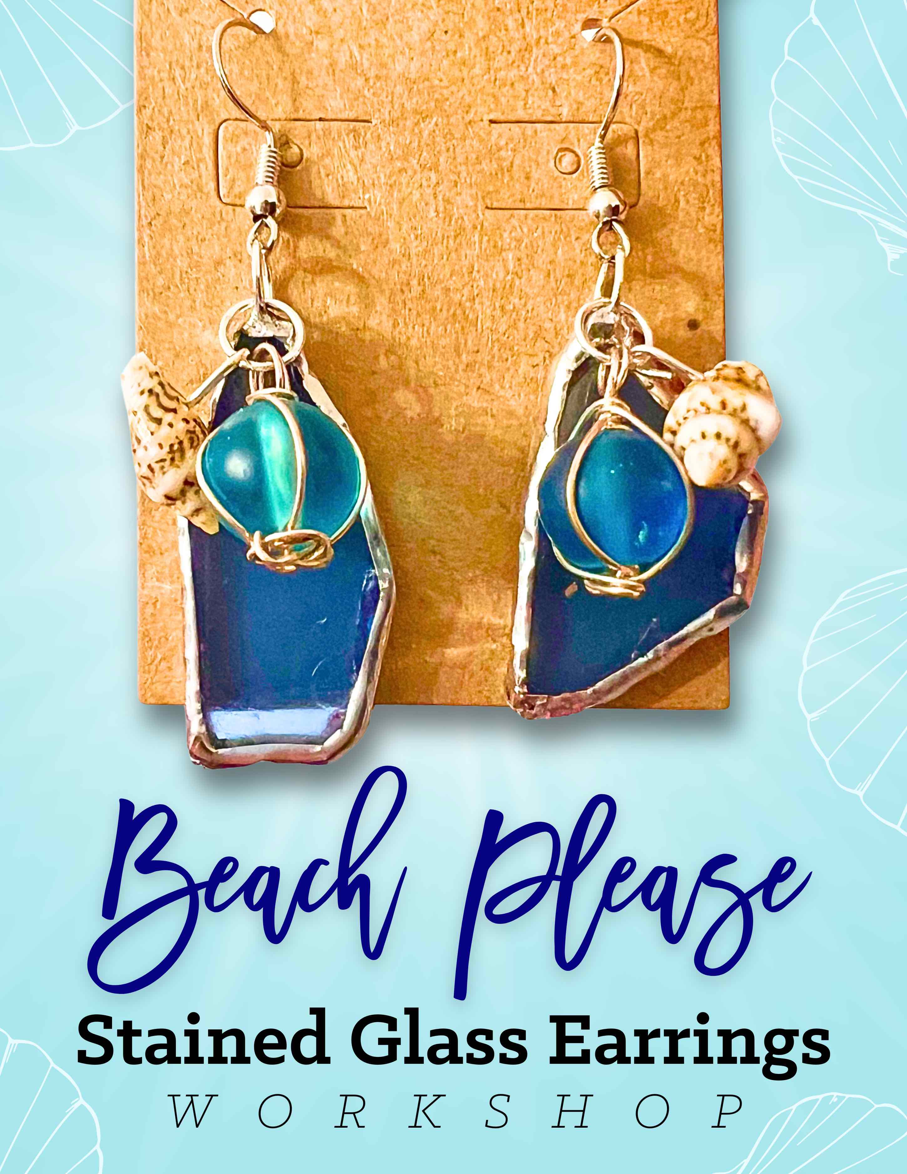 10 TICKETS LEFT! Stained Glass Sea Glass Earring Workshop at Fishtowne Brew House