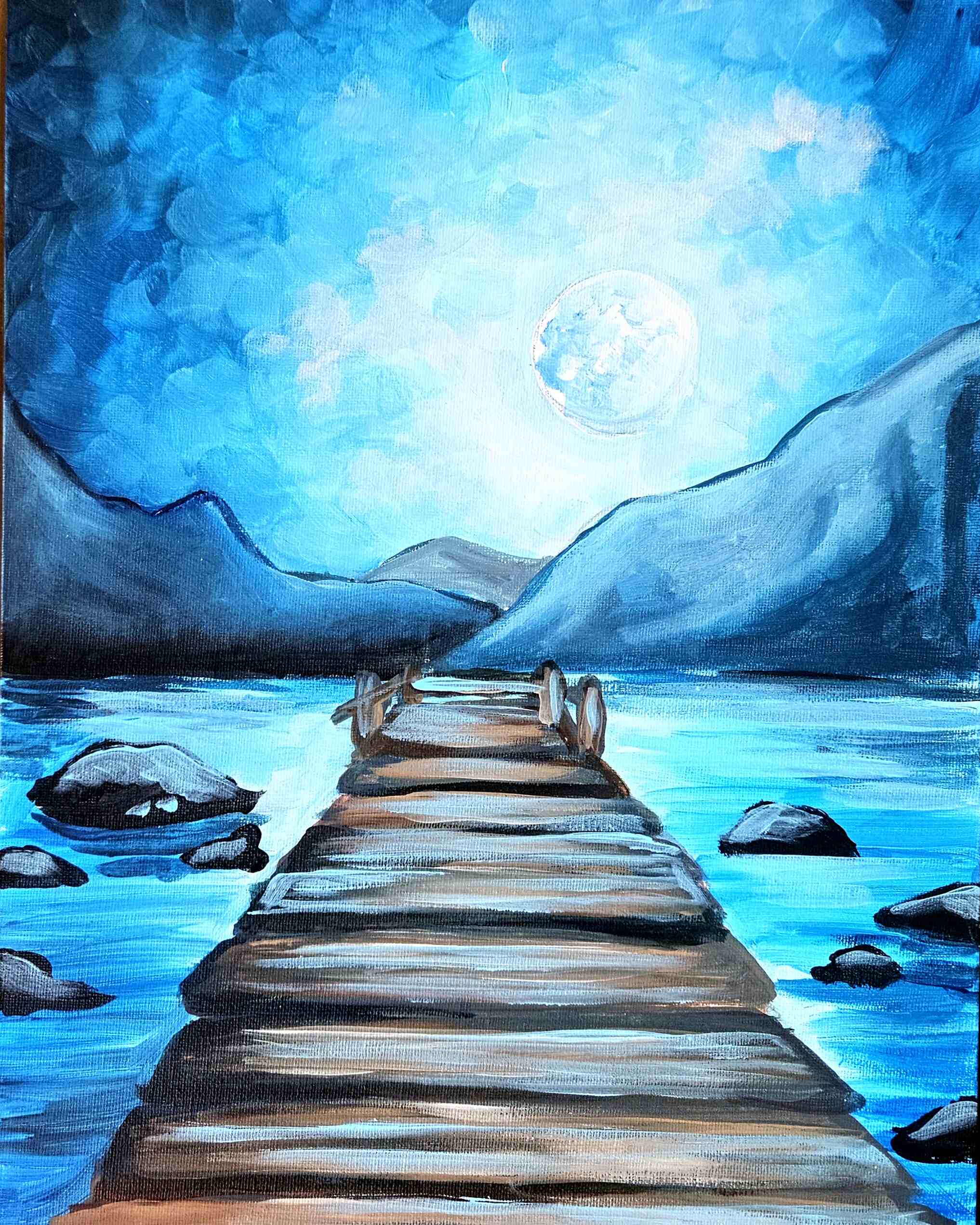 Sip & Paint Moonlit Dock - BYOB and Free Onsite Parking