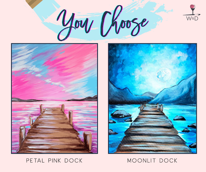 You Choose Paint Night Pink Petal Dock or Moonlit Dock