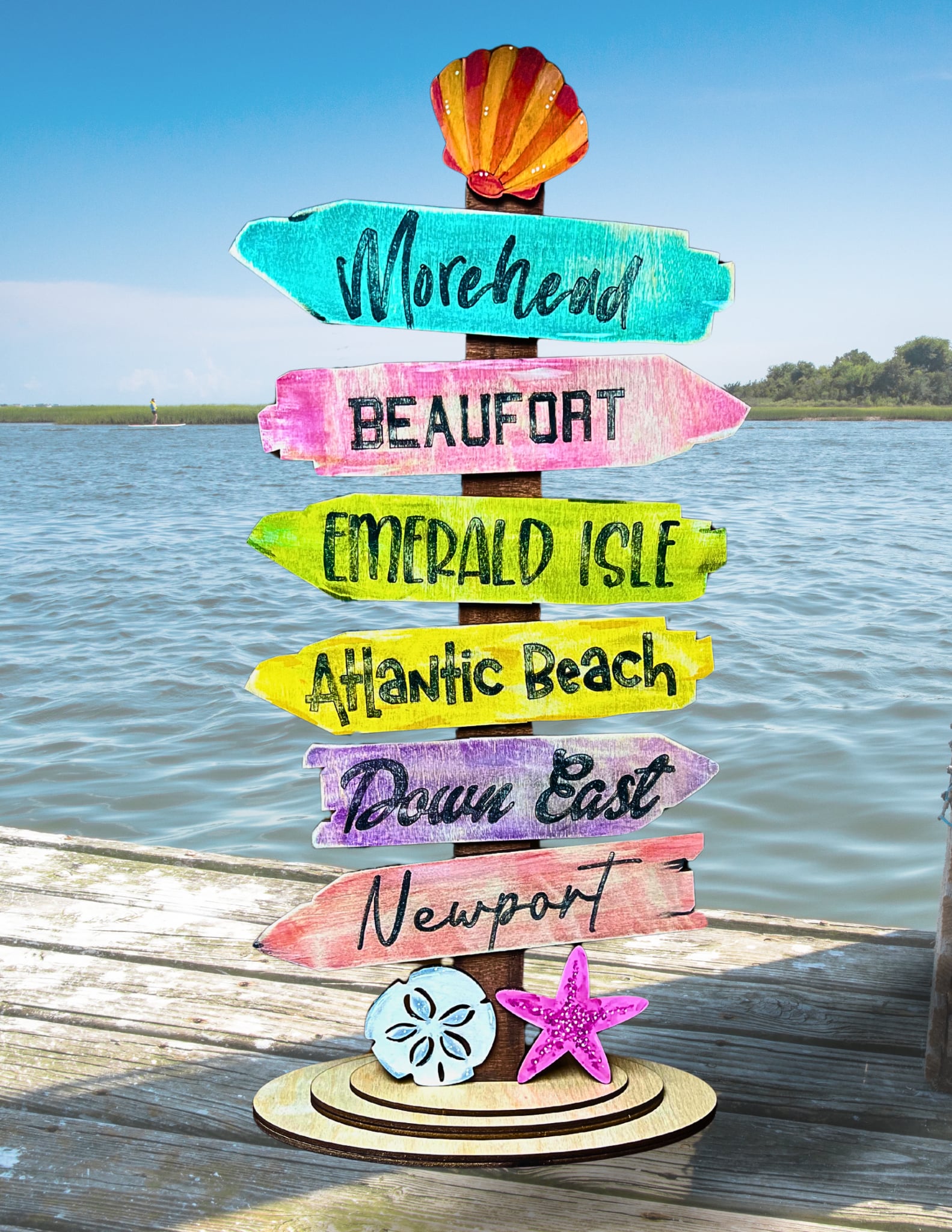 24" Crystal Coast Wayfinder Wooden Stand Up