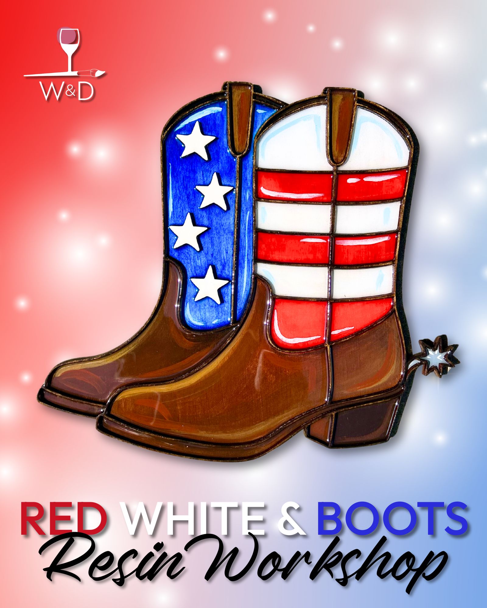 Red White and Boots Resin Workshop