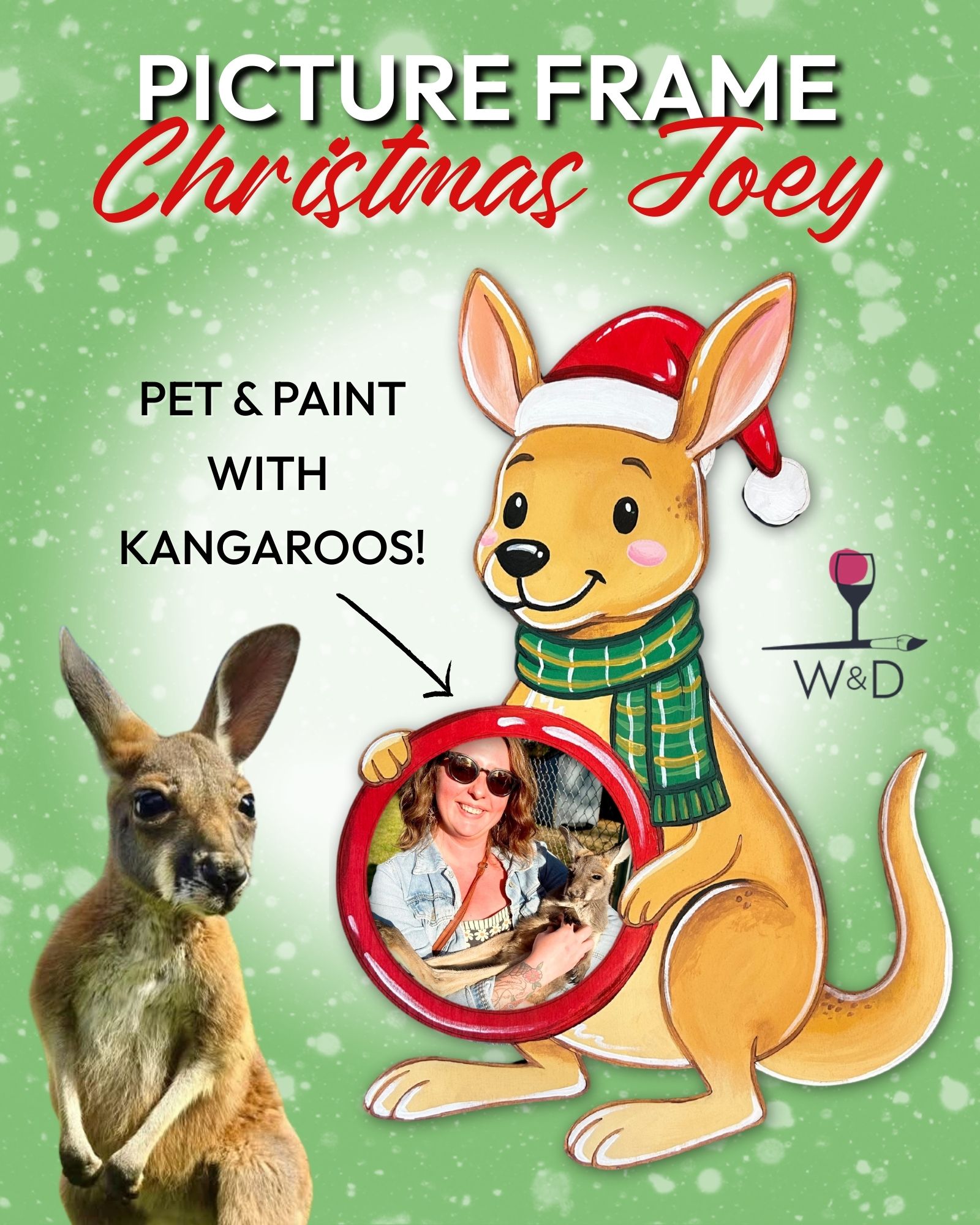 Pet and Paint with Kangaroos! | Christmas Joey Picture Frame